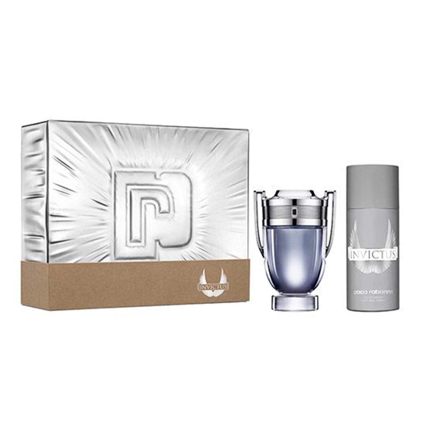 Paco Rabanne Invictus Men's 2-Piece Gift Set - 3.4oz Eau de Toilette Spray & 5.1oz Deodorant Spray | Cologne & Body Fragrance for Everyday Wear, Gym, Dating & Special Occasions