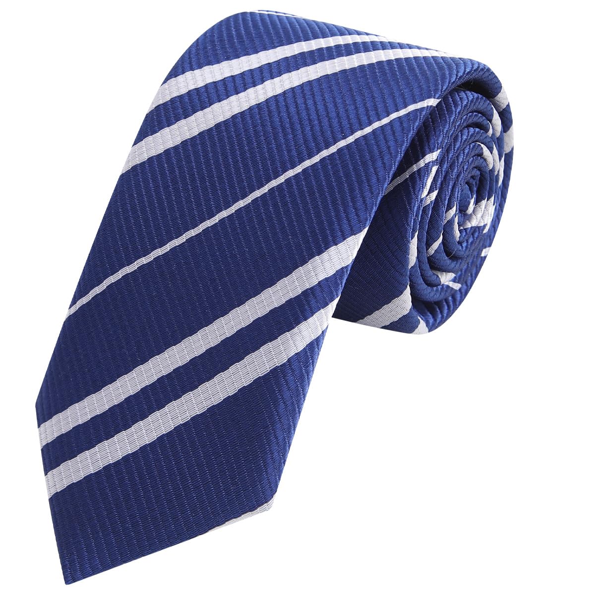 AUSKY 4 Pack Men's Neckties - Classic Striped Satin Tie for Themed Parties, Halloween Costumes & Cosplay - Unisex Adult Formal Wear for Office, Weddings & Special Events
