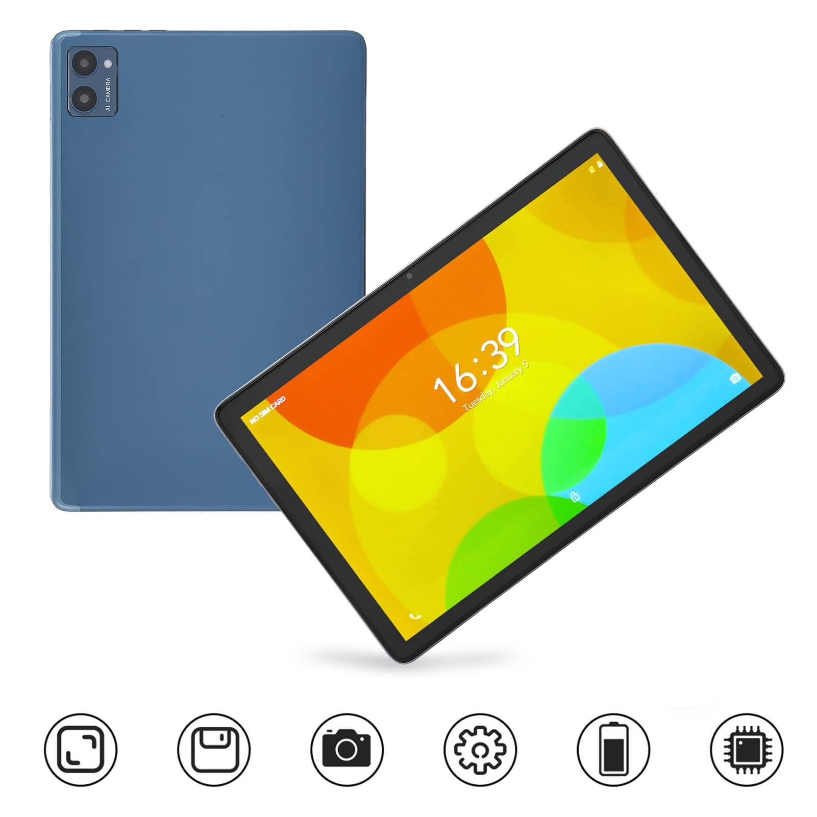WINH 10.1 Inch Gaming Tablet with IPS Display, 8GB RAM 128GB Storage, Dual HD Camera - Portable Android Tablet for Travel, Work & Entertainment (Dark Blue) | Perfect for Gaming, Business Trips & Online Learning