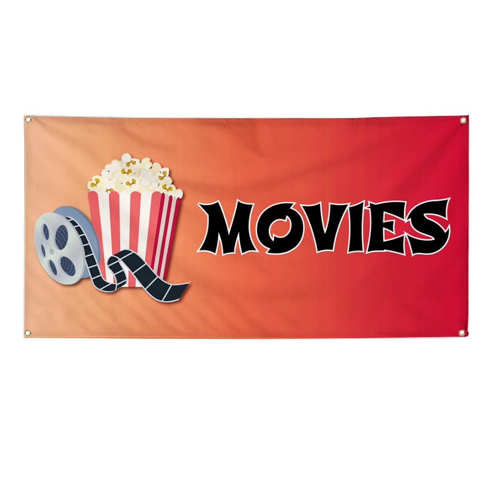 Durable Vinyl Banner - 48x96 Inches with 8 Grommets | Weatherproof Outdoor Advertising Sign for Movies, Events & Industrial Use | Perfect for Yard Signs, Business Promotion & Outdoor Displays