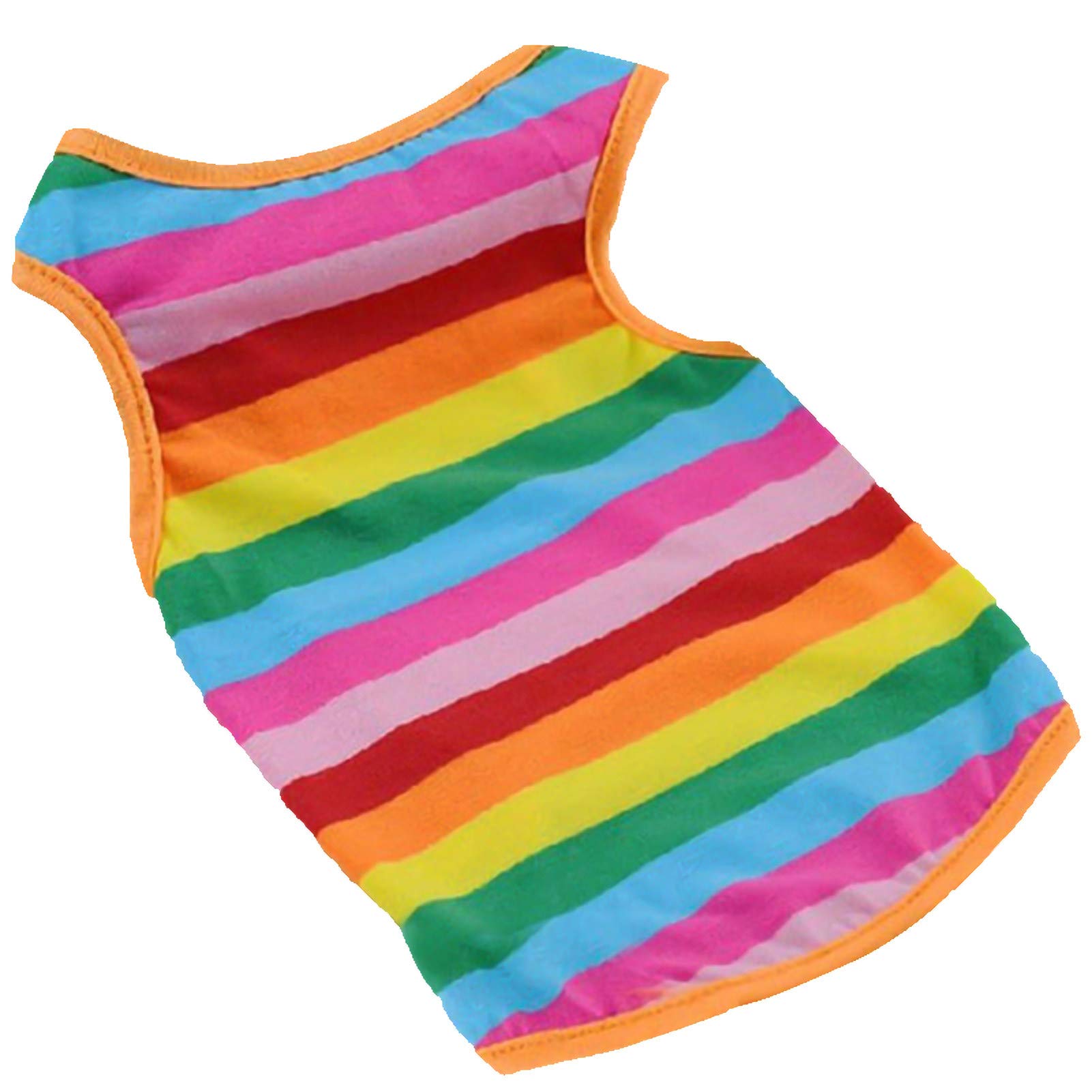 Breathable Rainbow Cotton Dog Vest - Soft Pet Clothes for Small & Medium Dogs & Cats | Summer Walking Outfit | Birthday Gift for Puppies (Multicolor, XL) - Perfect for Spring Walks & Outdoor Adventures