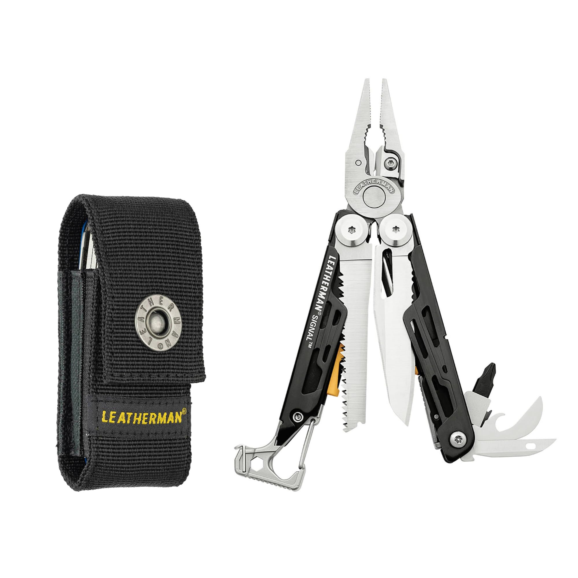 LEATHERMAN Signal 19-in-1 Multi-Tool for Outdoor Adventures - Camping, Hiking, Fishing & Survival Gear | Durable Stainless Steel EDC Tool with Nylon Sheath | Perfect for Emergency Preparedness, Backpacking & Everyday Carry (Made in USA)