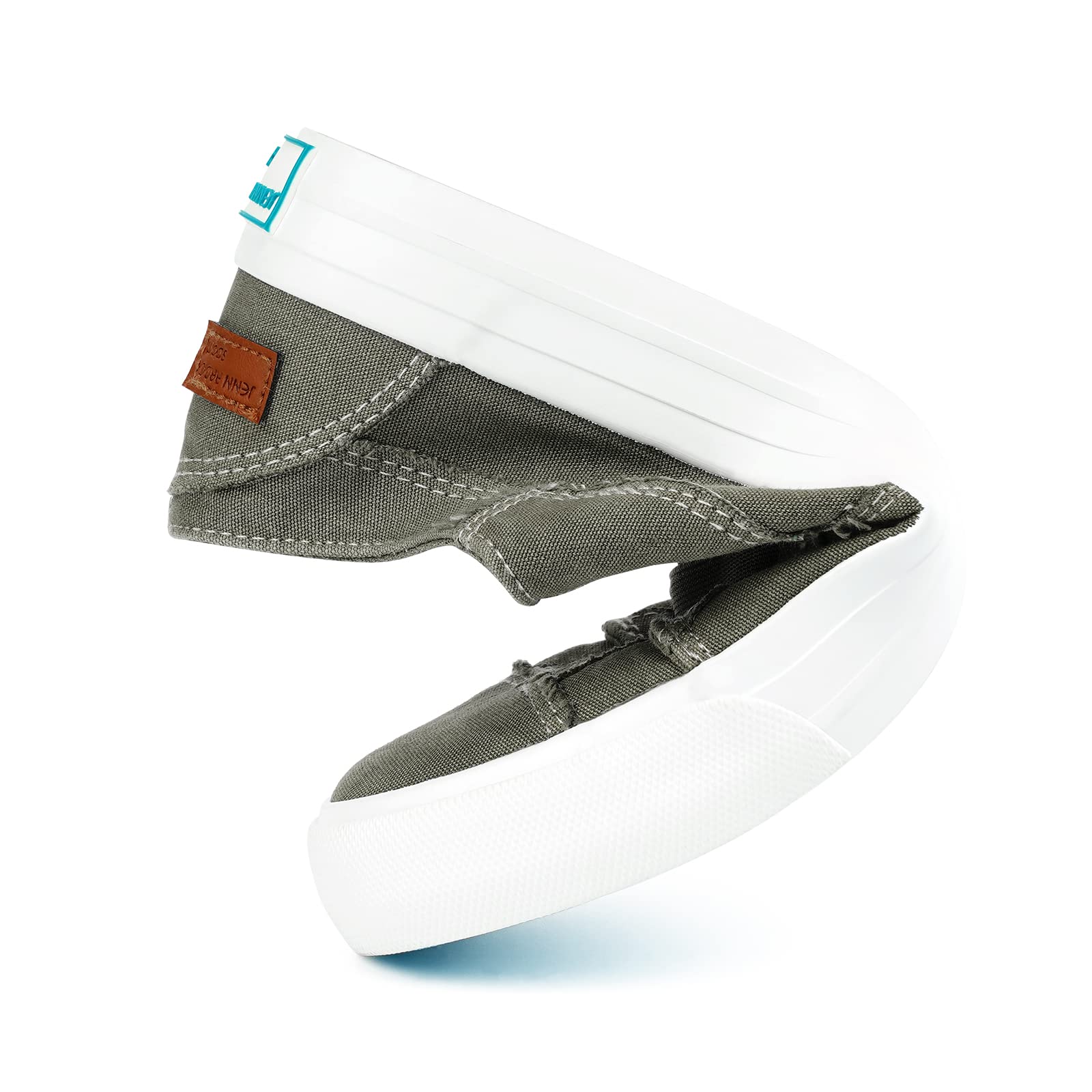 JENN ARDOR Women's Slip On Sneakers - Elastic No Lace Low Top Canvas Shoes for Women - Comfortable Casual Walking Flats | Perfect for Daily Wear, Errands & Light Exercise