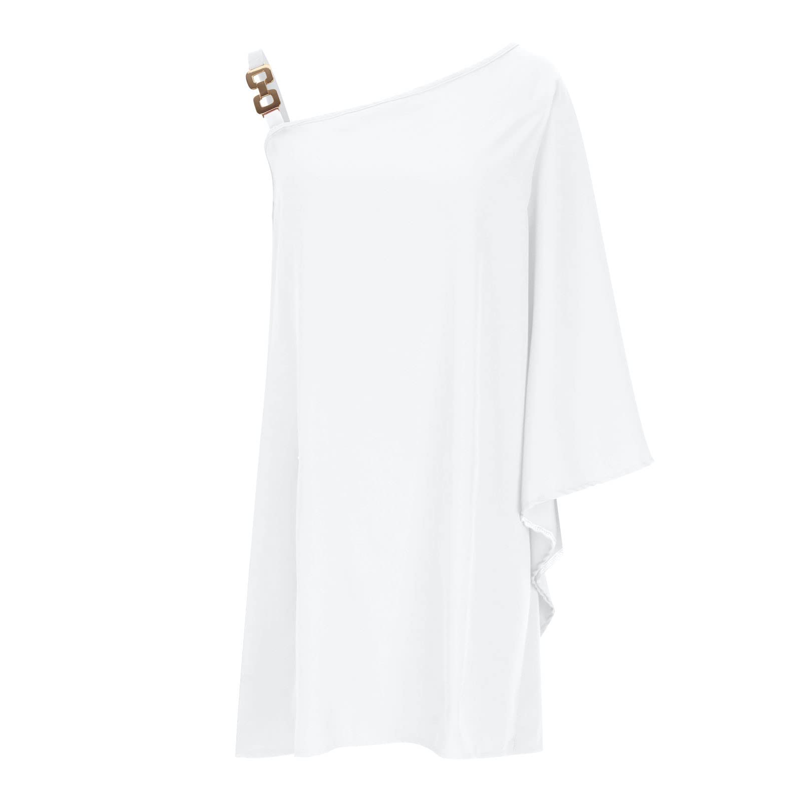 Binmer Women's One Shoulder Batwing Sleeve Mini Dress - 2024 Summer Casual & Cocktail Party Sling Dress | Perfect for Club Nights, Date Nights & Beach Vacations
