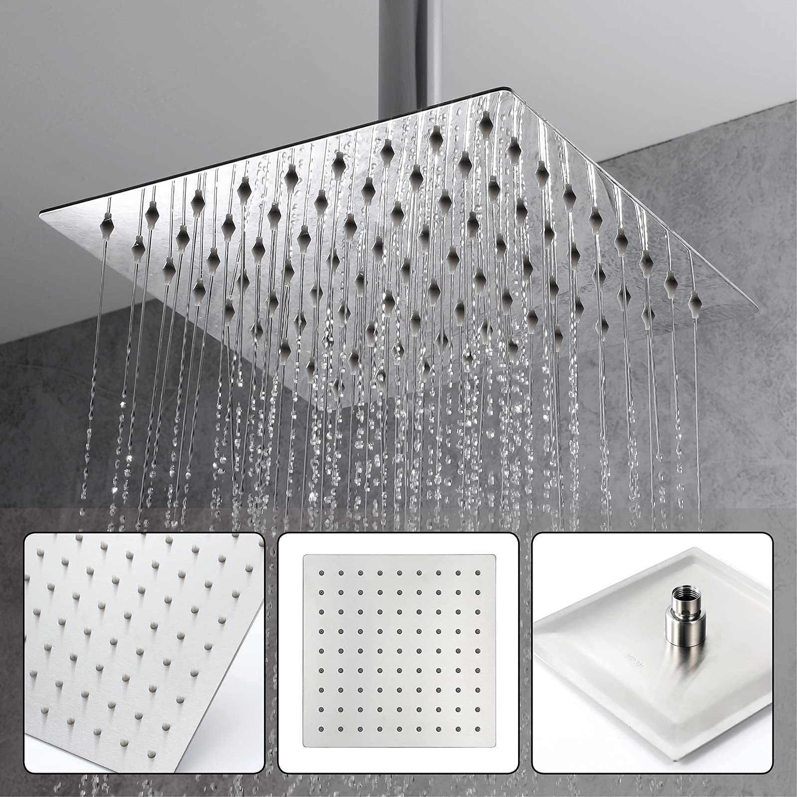 10 Inch Ceiling Mounted Rain Shower System with Body Jets & Handheld Spray - Chrome Bathroom Shower Set for Luxurious Spa Experience at Home
