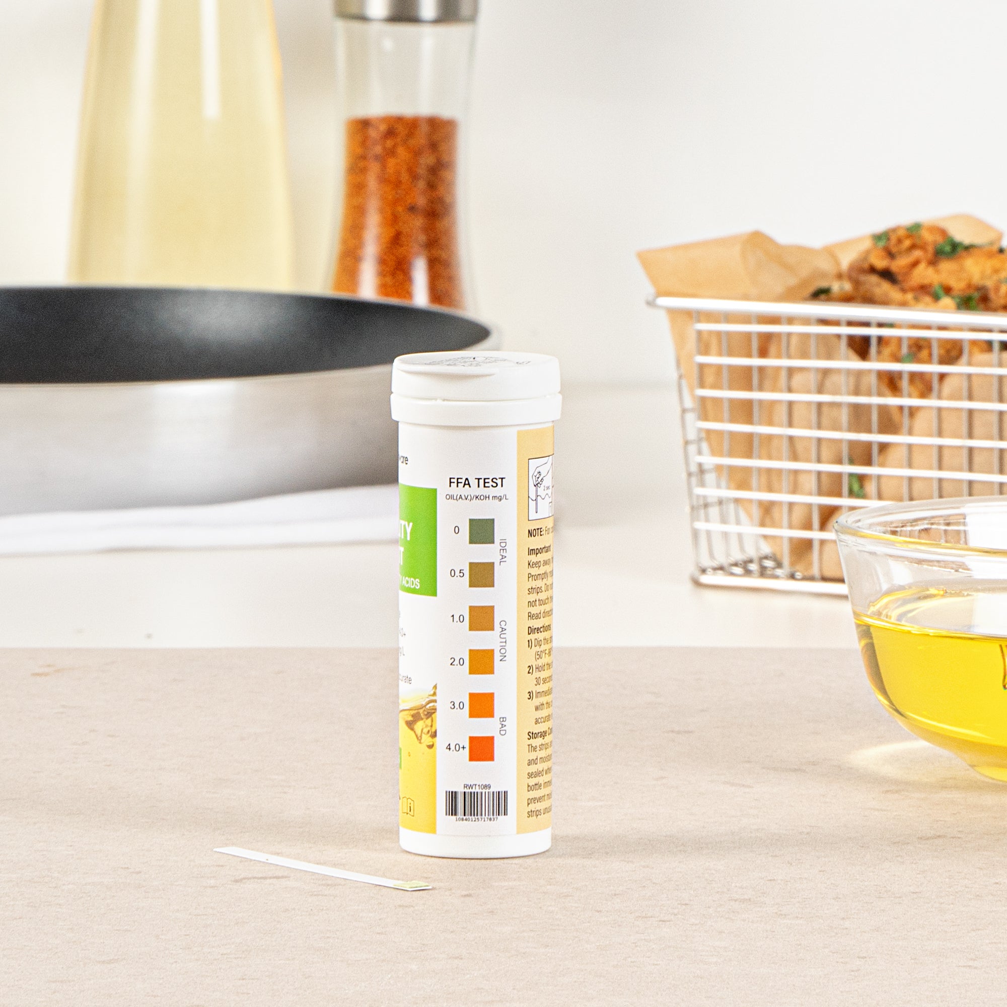 Be Safe Low Range Frying Oil Quality Test Strips - 100 Count Box | Monitor Cooking Oil for Restaurants & Home Kitchens