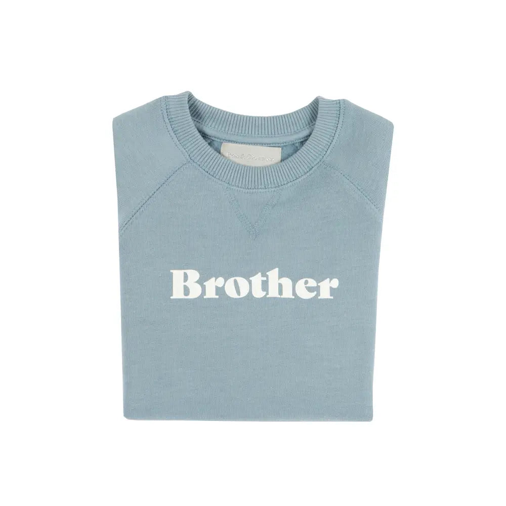 Sky Blue 'BROTHER' Sweatshirt - Comfortable Unisex Pullover Hoodie for Men & Women - Perfect for Casual Wear, Street Style & Gifts