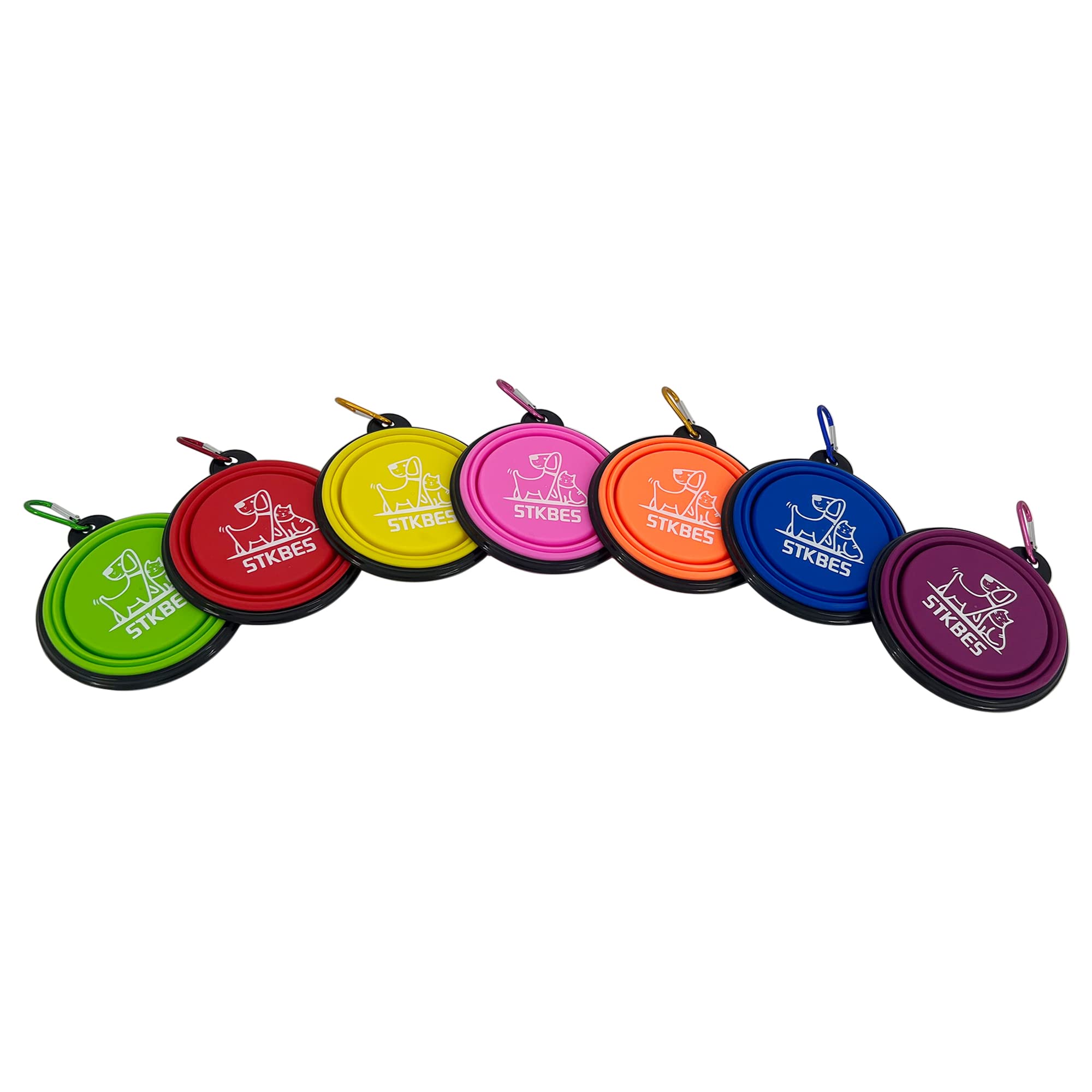 Collapsible Dog Bowl 6 Pack - Portable, Safe & Reusable Pet Water Food Dish for Travel, Hiking, Camping - Indoor & Outdoor Use for Dogs & Puppies