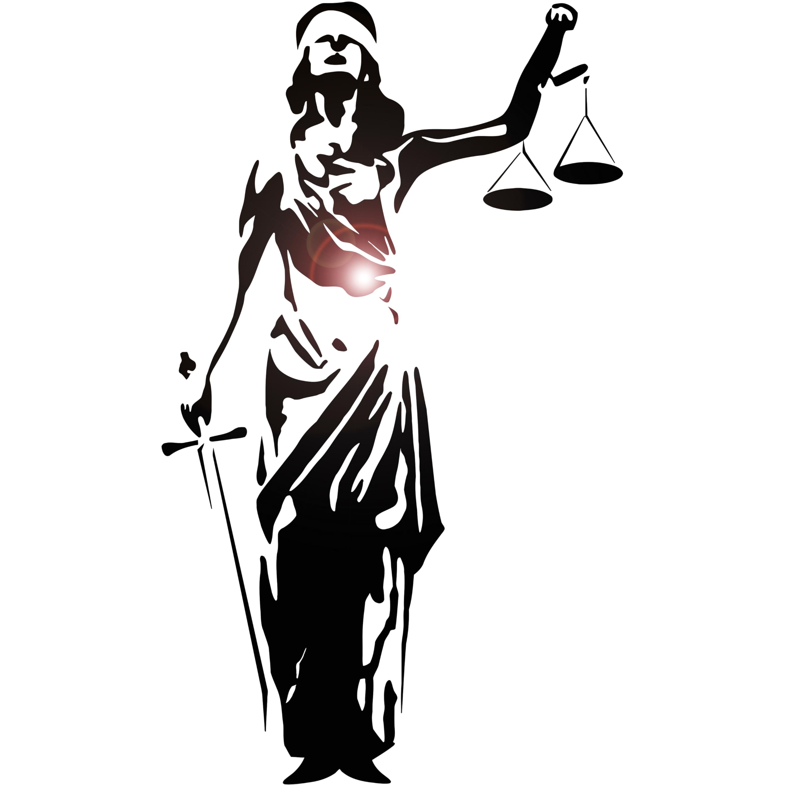 Lady Justice Themis Vinyl Wall Decal - Large Black Courtroom & Law Office Decor Sticker (3220ig) | Perfect for Legal Offices, Courtrooms, and Home Study Decor