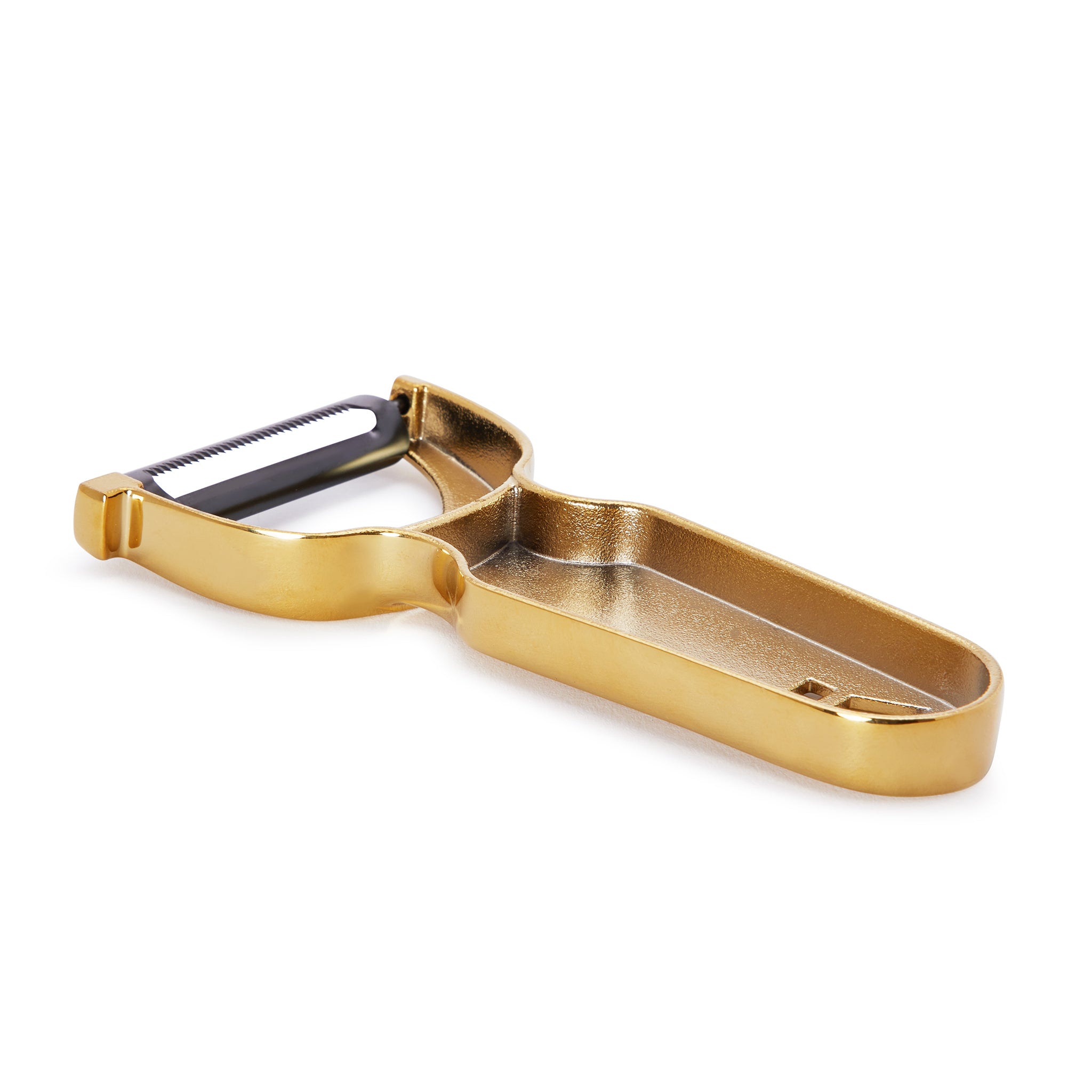 Premium BUSWELL® Stainless Steel Serrated Gold-Plated Vegetable Peeler - Perfect for Kitchen, Camping & Gift Giving