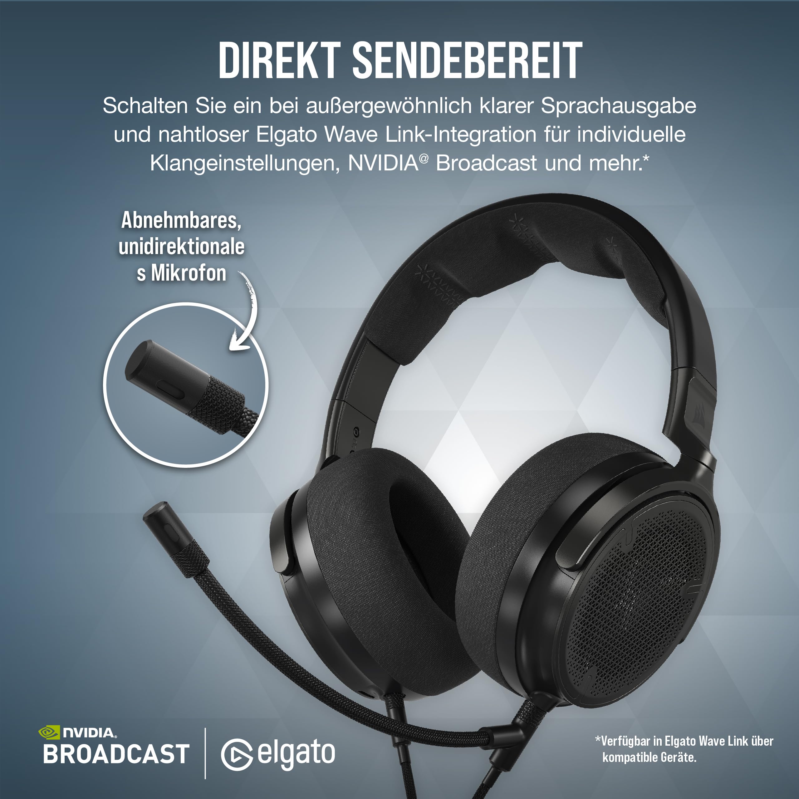 Corsair Virtuoso PRO Wired Open Back Gaming Headset with Detachable Unidirectional Microphone - 50mm Graphene Drivers - 20Hz-40kHz Frequency Response - Carbon Finish - Perfect for Competitive Gaming, Streaming & Music Production