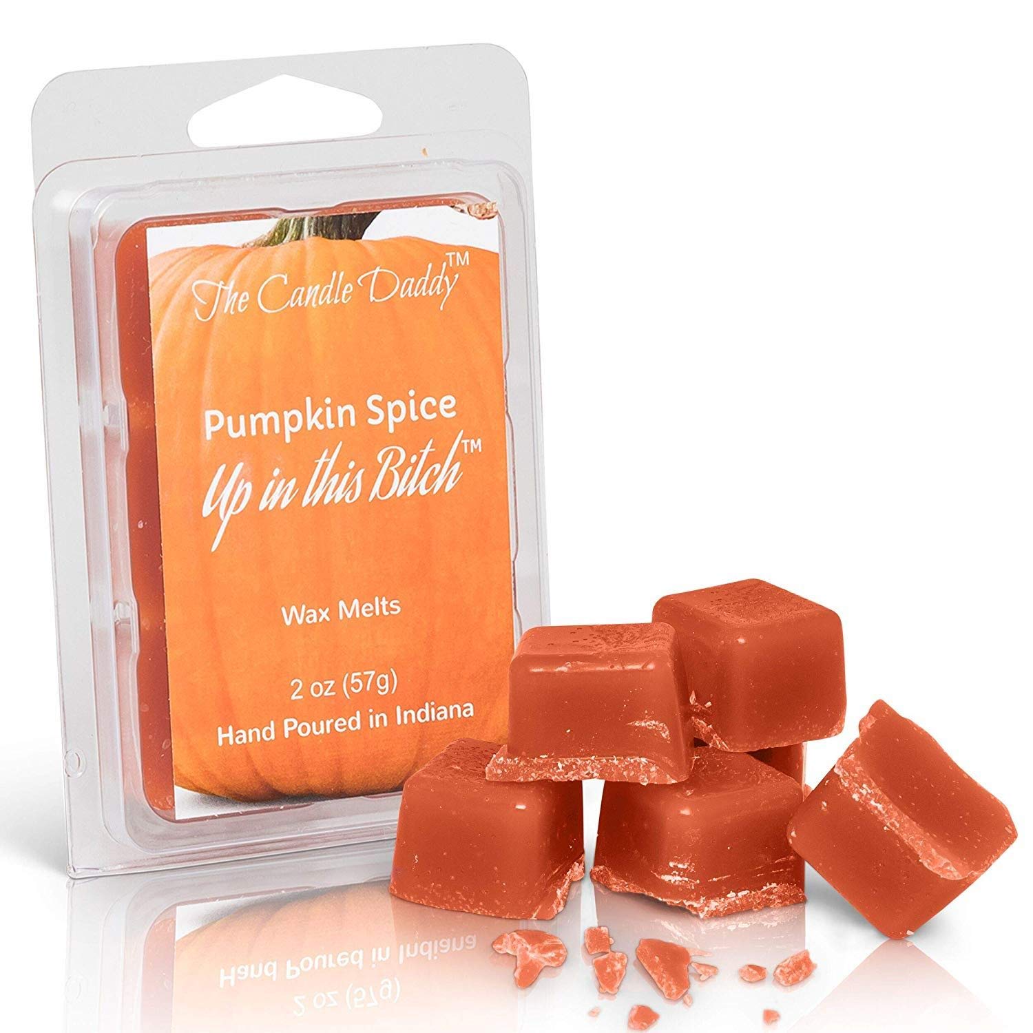 Pumpkin Spice Halloween Scented Wax Melts - Strong Fragrance Candle Wax Cubes for Warmmer - Flameless, Soot-Free Home Ambience - 1 Pack (2oz/6 Cubes) - Perfect for Fall Decor, Halloween Parties & Cozy Evenings