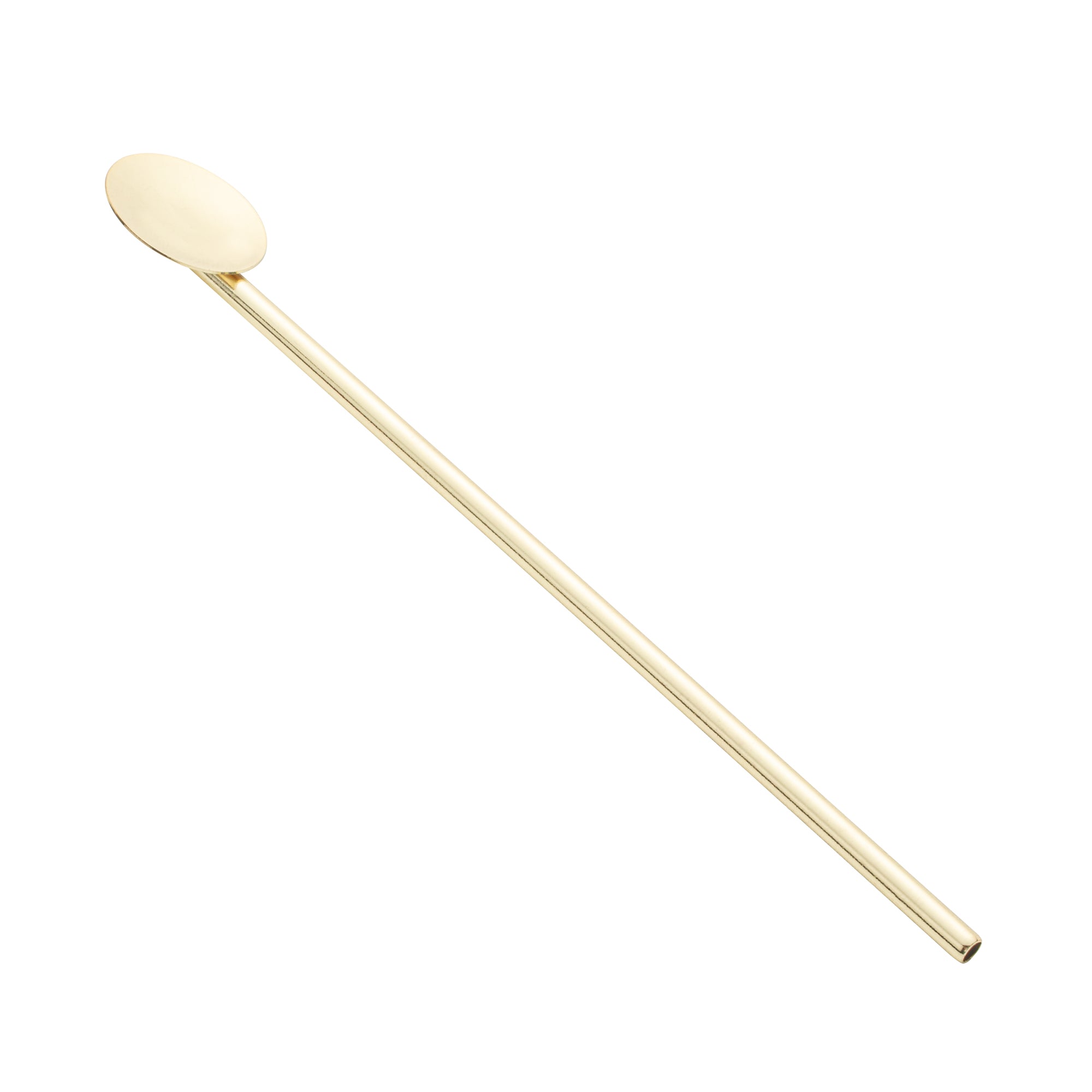 Bar Lux Gold Plated Stainless Steel Julep Spoon Straw - 7.5 Inch Cocktail Stirring Spoon - Set of 2 - Perfect for Mint Juleps, Cocktails & Iced Coffee