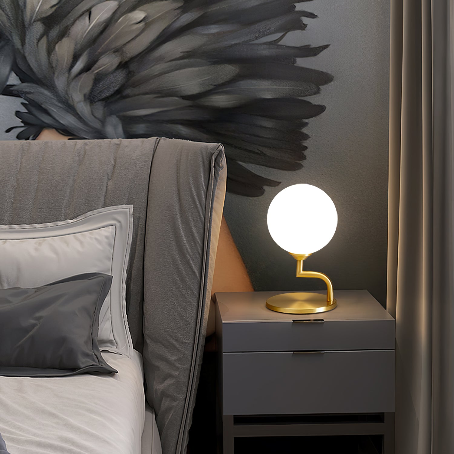 Penelope Table Lamp - Modern LED Bedside Lamp with USB Port, Adjustable Brightness & Touch Control - Perfect for Bedroom, Living Room & Office Decor
