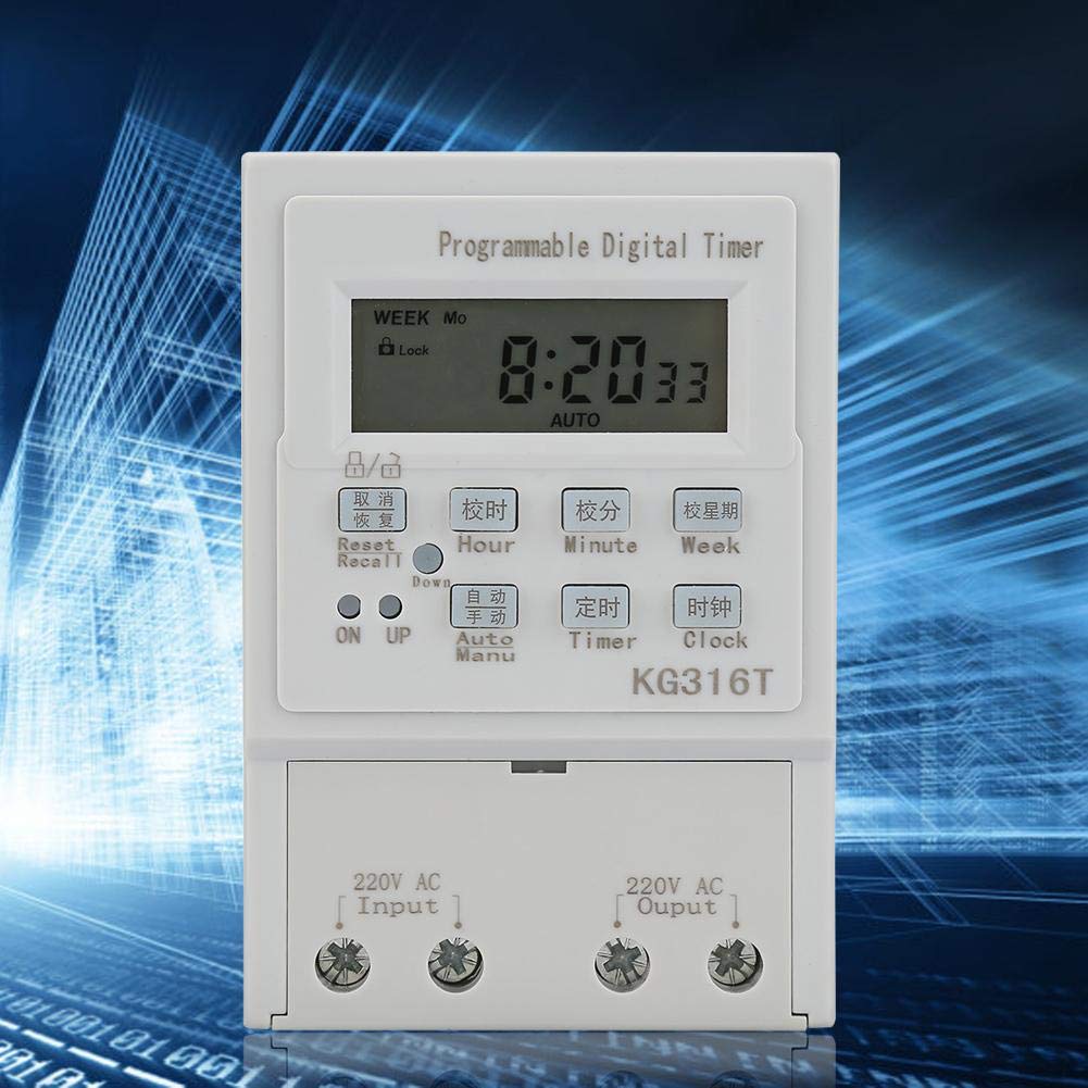 220V 25A Digital Timer Switch with LCD Display - 1W Programmable Electrical Timer for Energy Saving - Perfect for Home Automation, Lighting Control, and Appliance Scheduling
