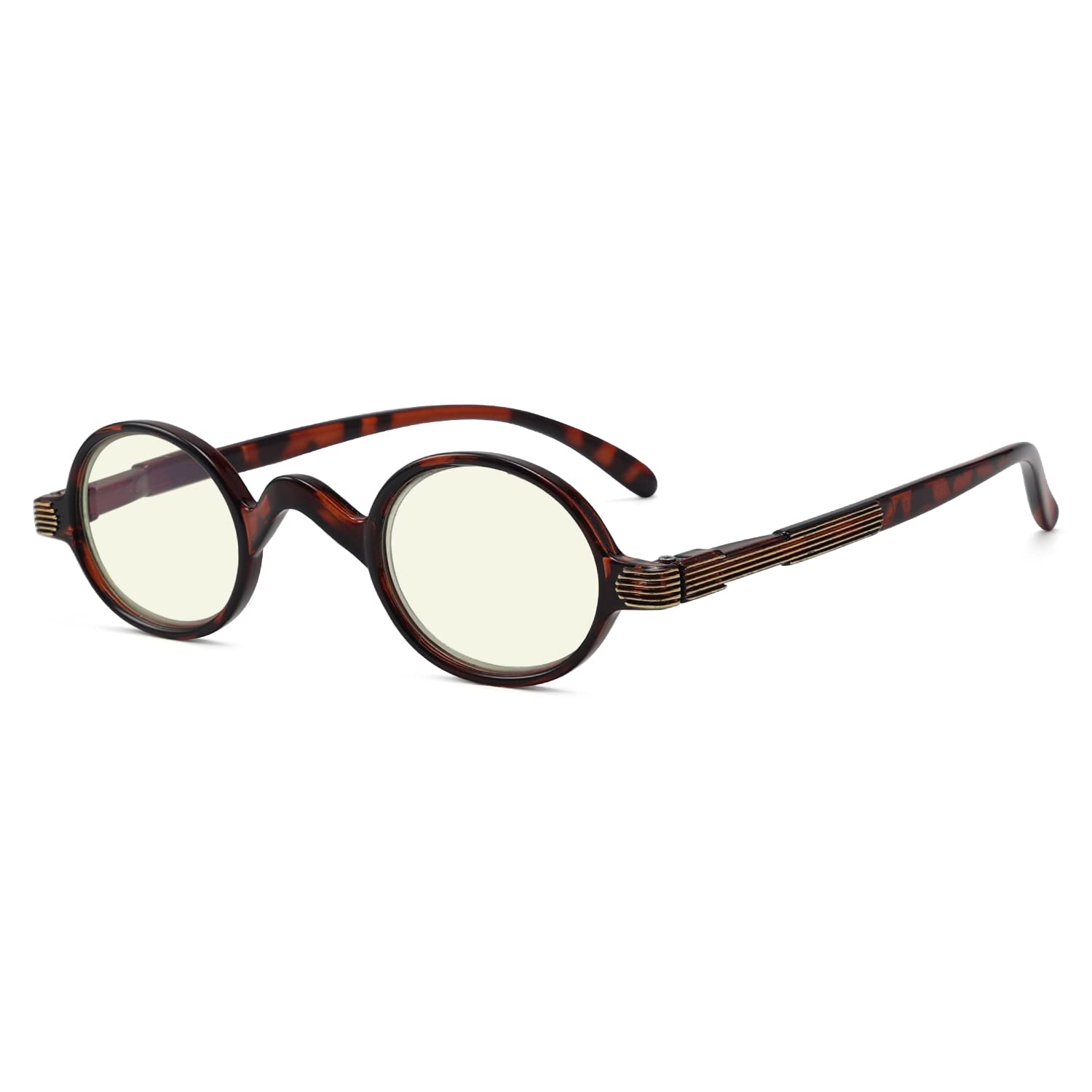 Blue Light Blocking Glasses for Computer & Reading - Small Round Eyekepper Anti-Blue Light Glasses with Spring Hinges (Tortoise Frame +1.75) - Reduce Eye Strain for Work, Gaming & Screen Time