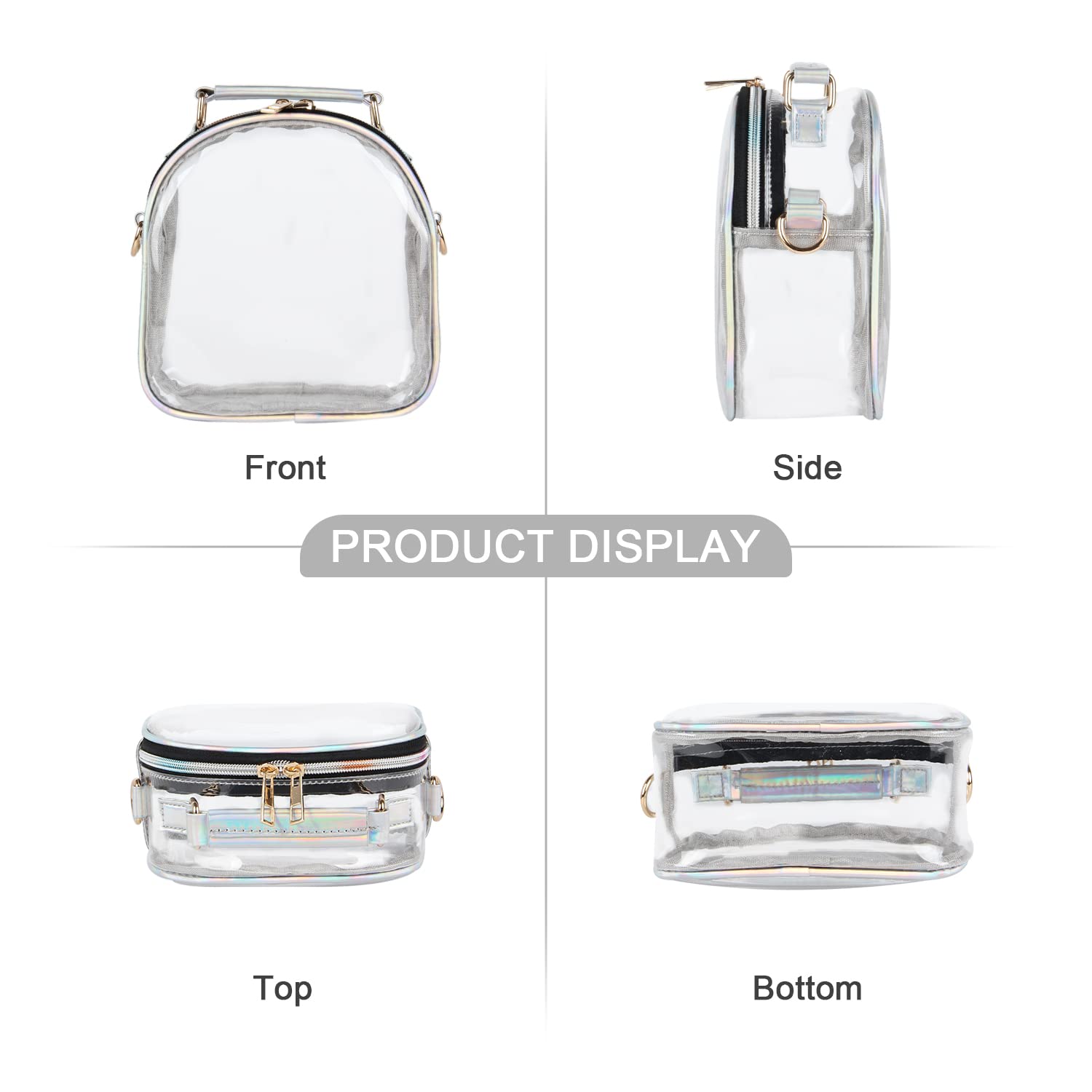 Clear Crossbody Purse for Women - Neon Transparent Jelly Handbag, Stadium Approved See-Through Bag, Perfect for Concerts, Sports Games & Festivals