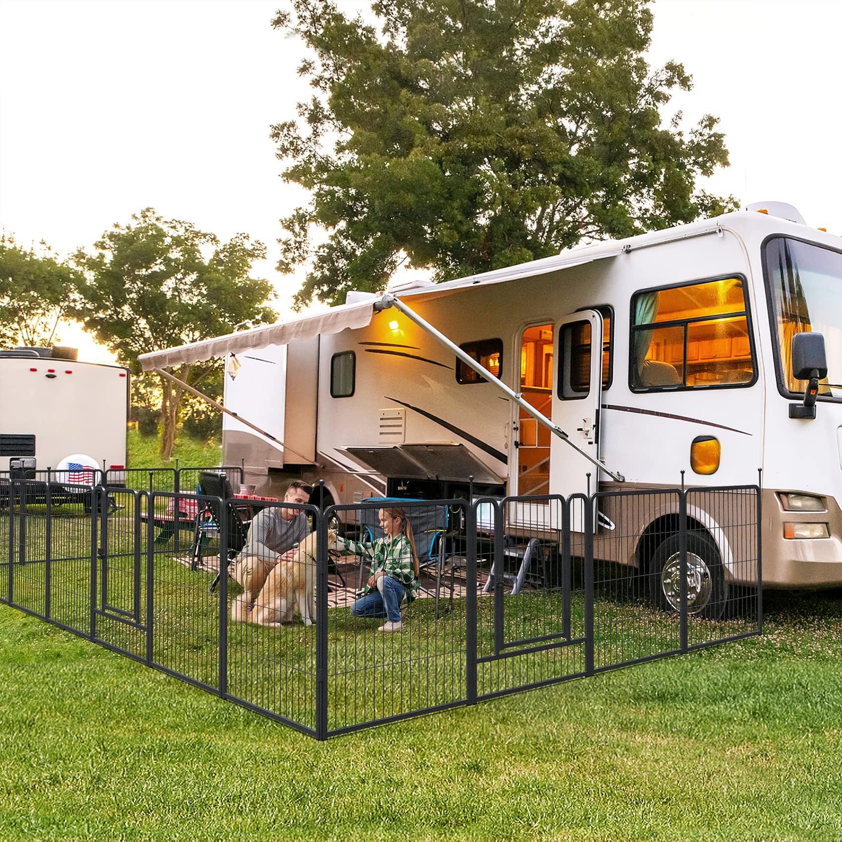 Musen 16-Panel Dog Playpen for Indoor & Outdoor Use - 32