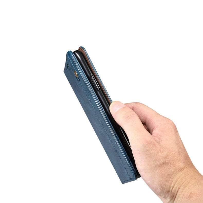 Samsung Galaxy S23 Ultra Leather Magnetic Book Cover Case - Premium Protection for Work, Travel & Daily Use