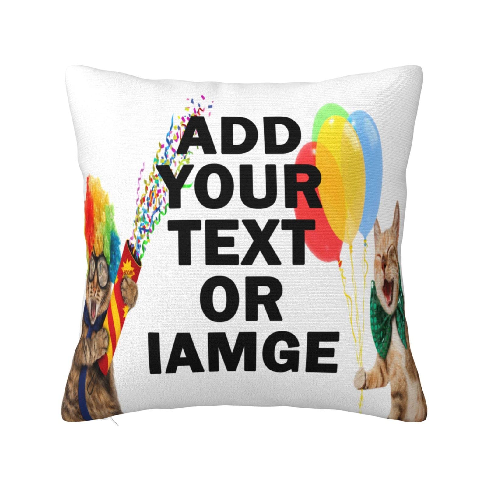 Custom Photo Pillow Covers 18x18 - Personalized Throw Pillowcases with Pictures & Text - Unique Birthday, Christmas & Halloween Gifts - Perfect for Home Decor, Couples Gifts & Special Occasions