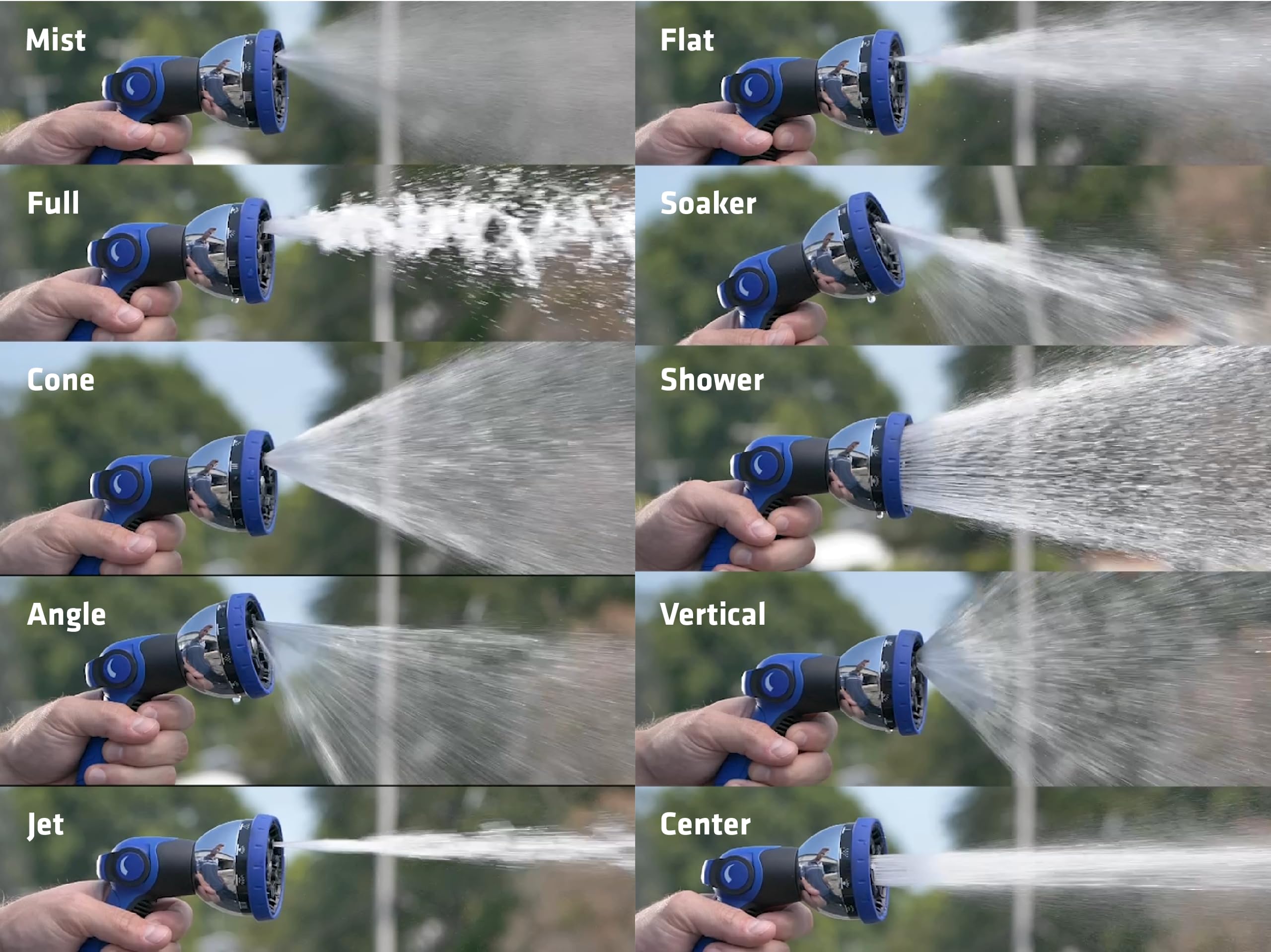 VIKING Heavy Duty Garden Hose Nozzle - 10 Adjustable Spray Patterns, Thumb Control for Car Washing, Plant Watering, Pet Bathing & Home Cleaning | Perfect for Lawn Care, Outdoor Cleaning & Gardening