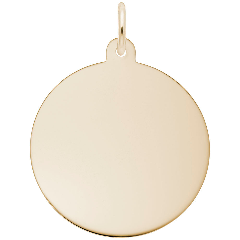 14K Yellow Gold Large Round Disc Charm Pendant - Elegant Jewelry for Necklaces & Bracelets - Perfect for Gifts, Parties & Everyday Wear