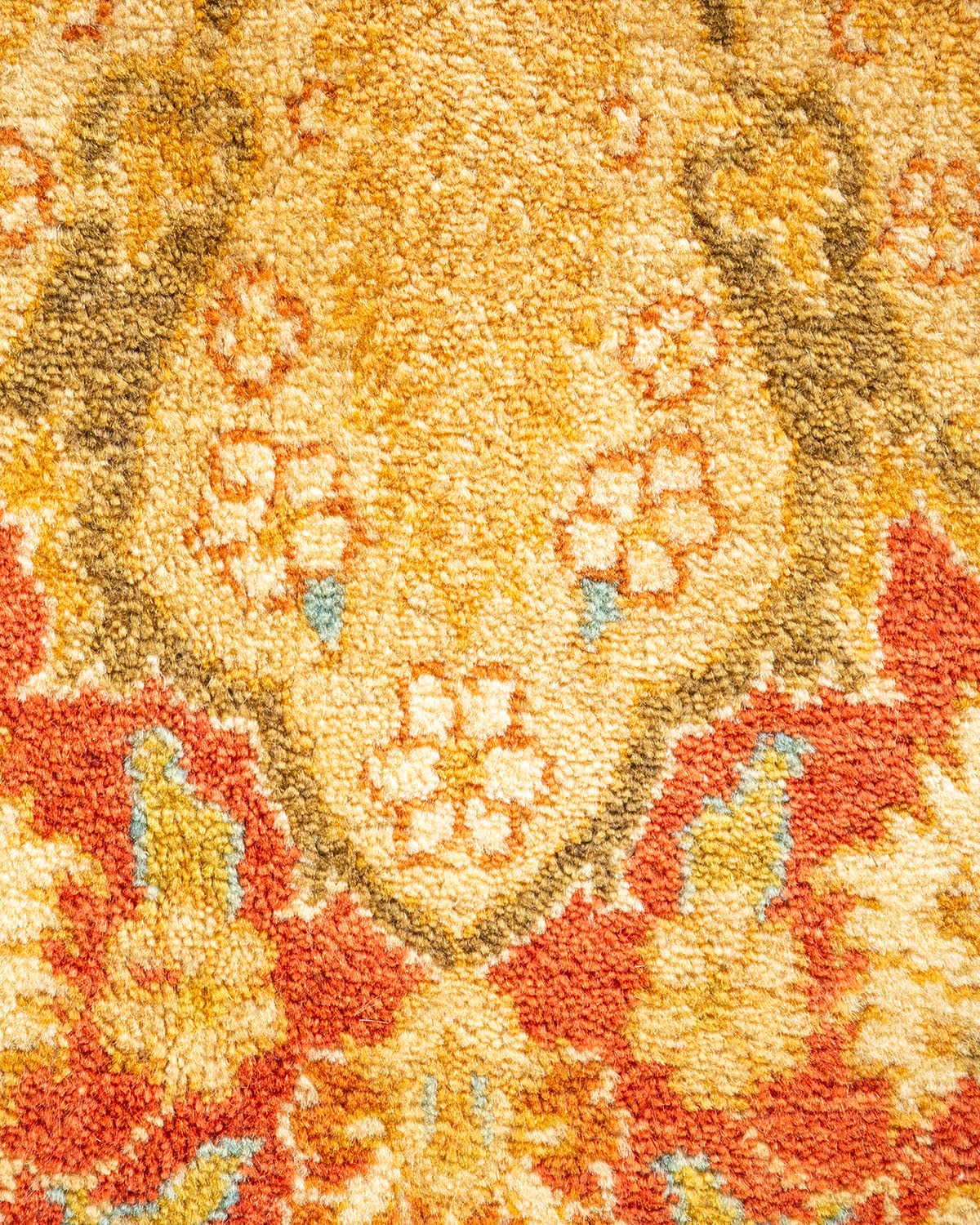 Handmade Wool Oriental Mogul Yellow 6x9 Area Rug - Traditional Hand-Knotted Design for Living Room, Bedroom & Dining Room Decor