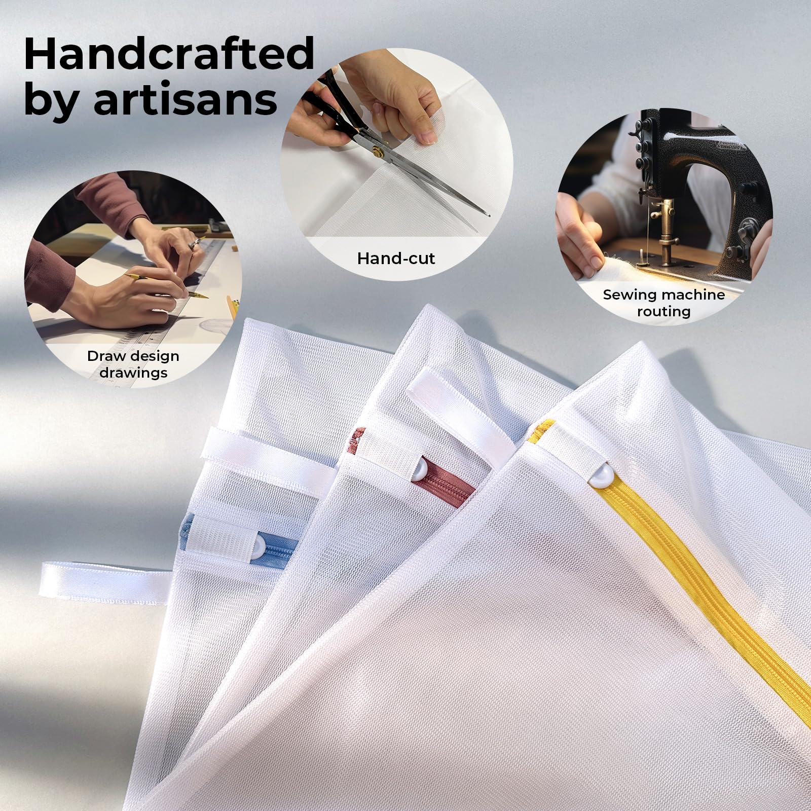 9 Pack Mesh Laundry Bags with Sturdy Zipper - Breathable Wash Bags for Delicates, Lingerie, Underwear, Socks & Shoes - Durable Hanging Loop & Fine Net Design - Perfect for Travel, Gym, Dorm & Home Laundry Organization