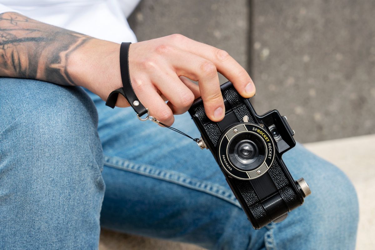 Lomography Black Leather Camera Wrist Strap for DSLR & Mirrorless Cameras - Secure & Comfortable Grip for Photography Enthusiasts