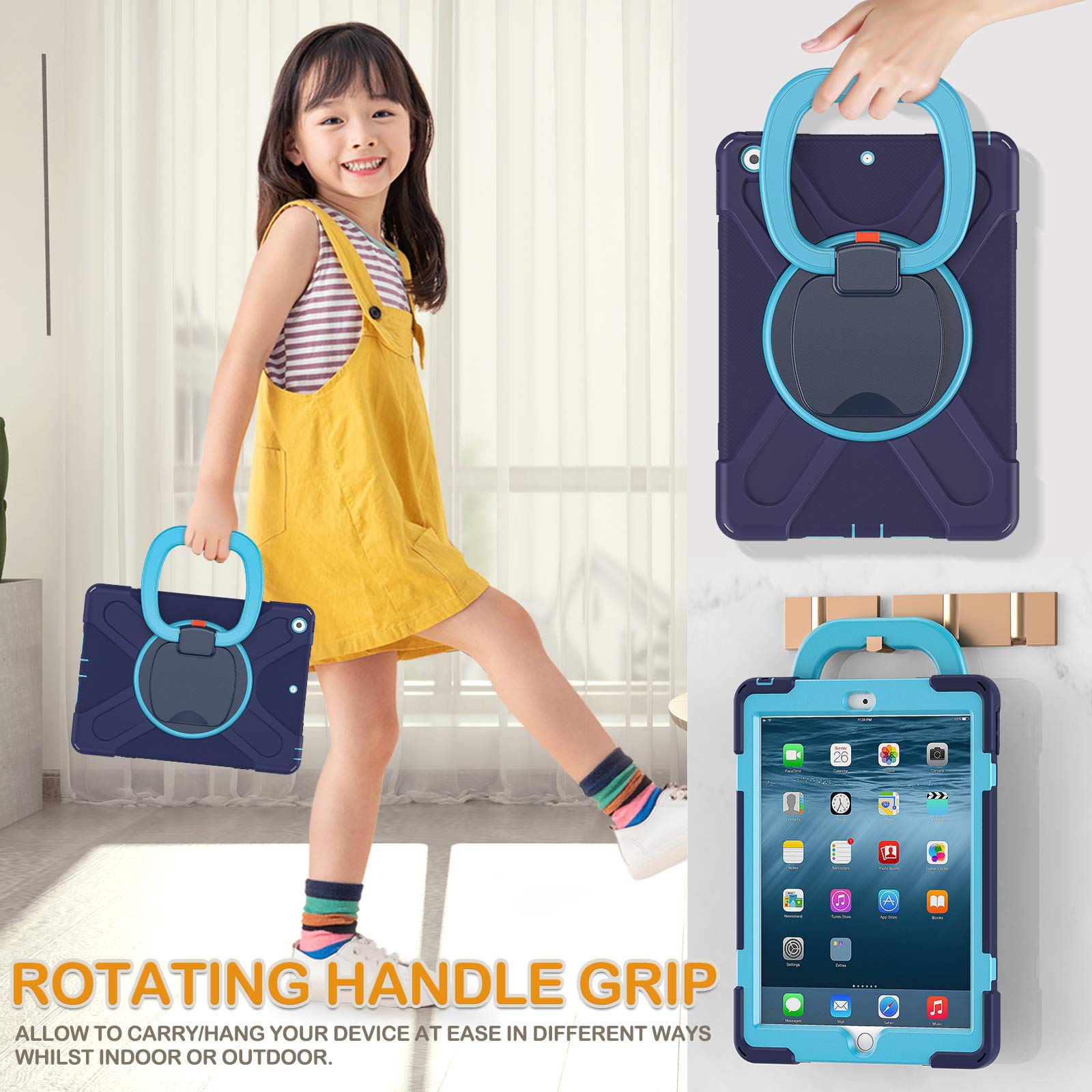 BRAECN Rugged Kids Friendly iPad Case for 9th/8th/7th Generation 10.2