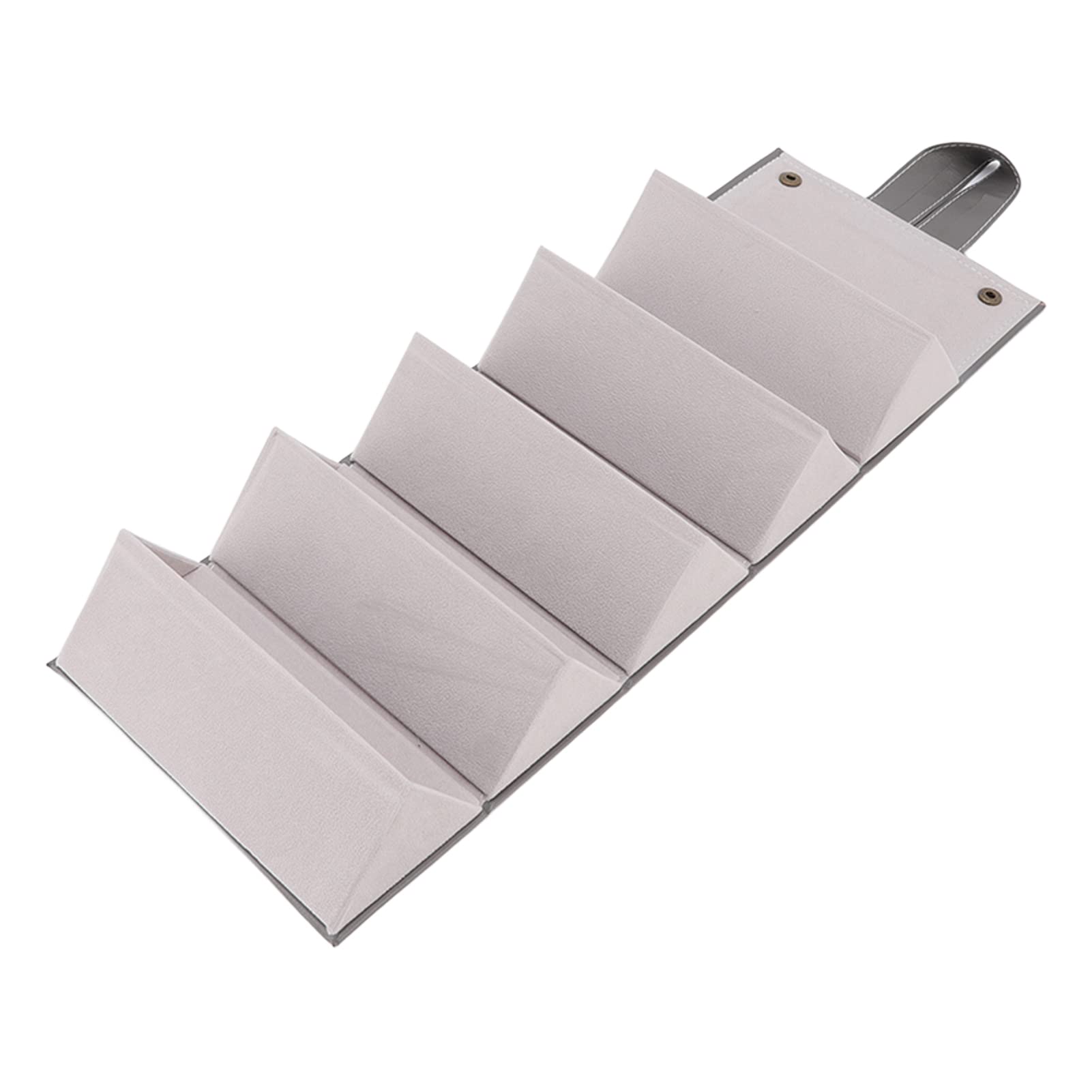 Foldable PU Leather Eyeglasses Case - Gray for Travel & Storage