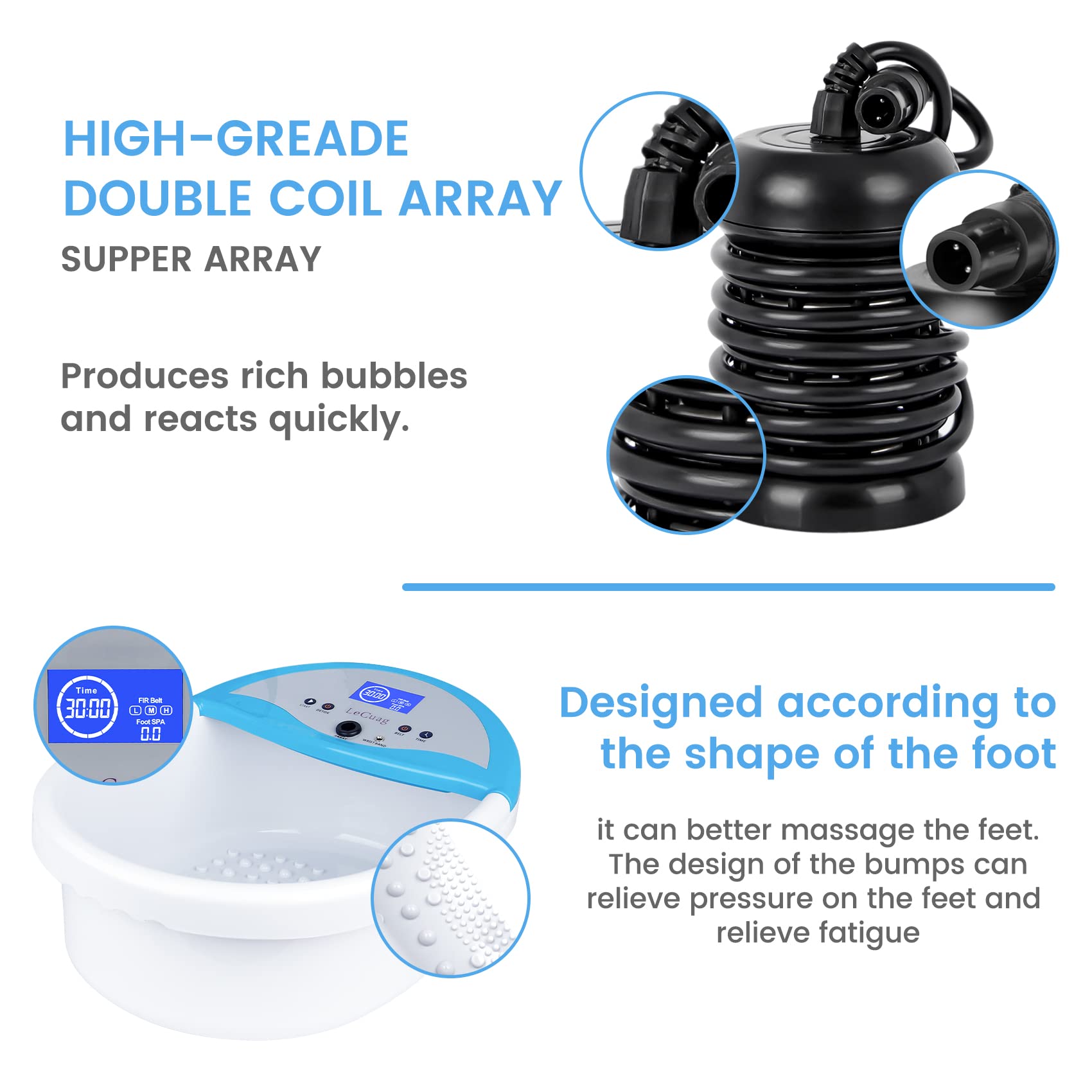 Ionic Foot Bath Detox Machine with Massage Slippers & FIR Belt - Negative Hydrogen Ion Foot Spa for Deep Cleansing & Relaxation | Perfect for Home Detox, Stress Relief & Foot Care