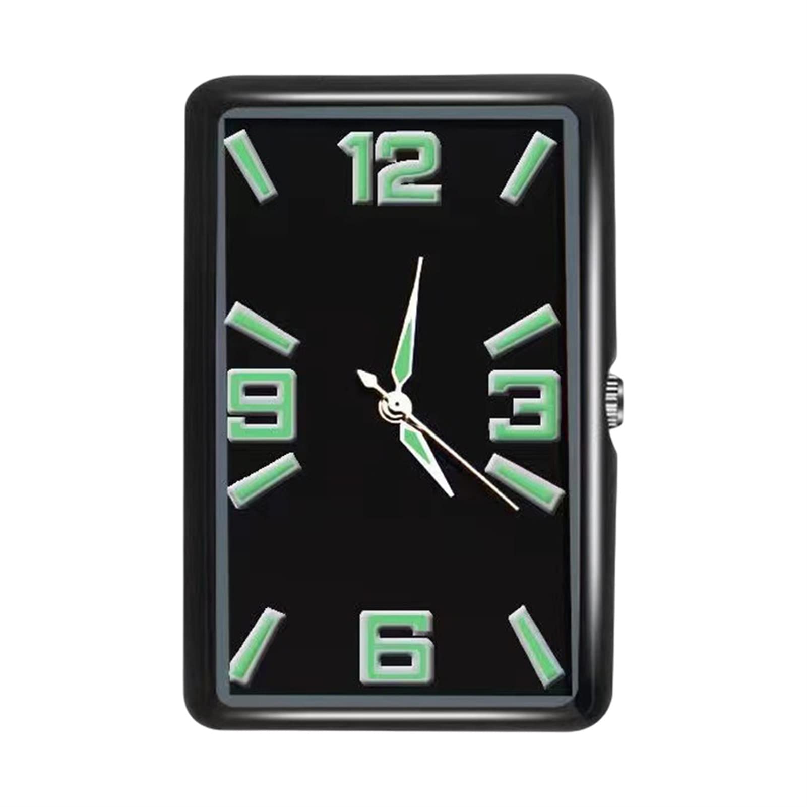 Mini Car Clock - Fluorescent Analog Quartz Dashboard Clock for Automobiles - Compact Car Accessory for Night Driving & Interior Decoration