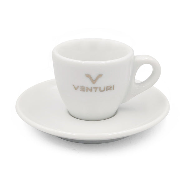 Premium Venturi Espresso Cup and Saucer Set - Ceramic Coffee Cups for Espresso, Cappuccino & Latte - Perfect for Home, Cafe & Office Use