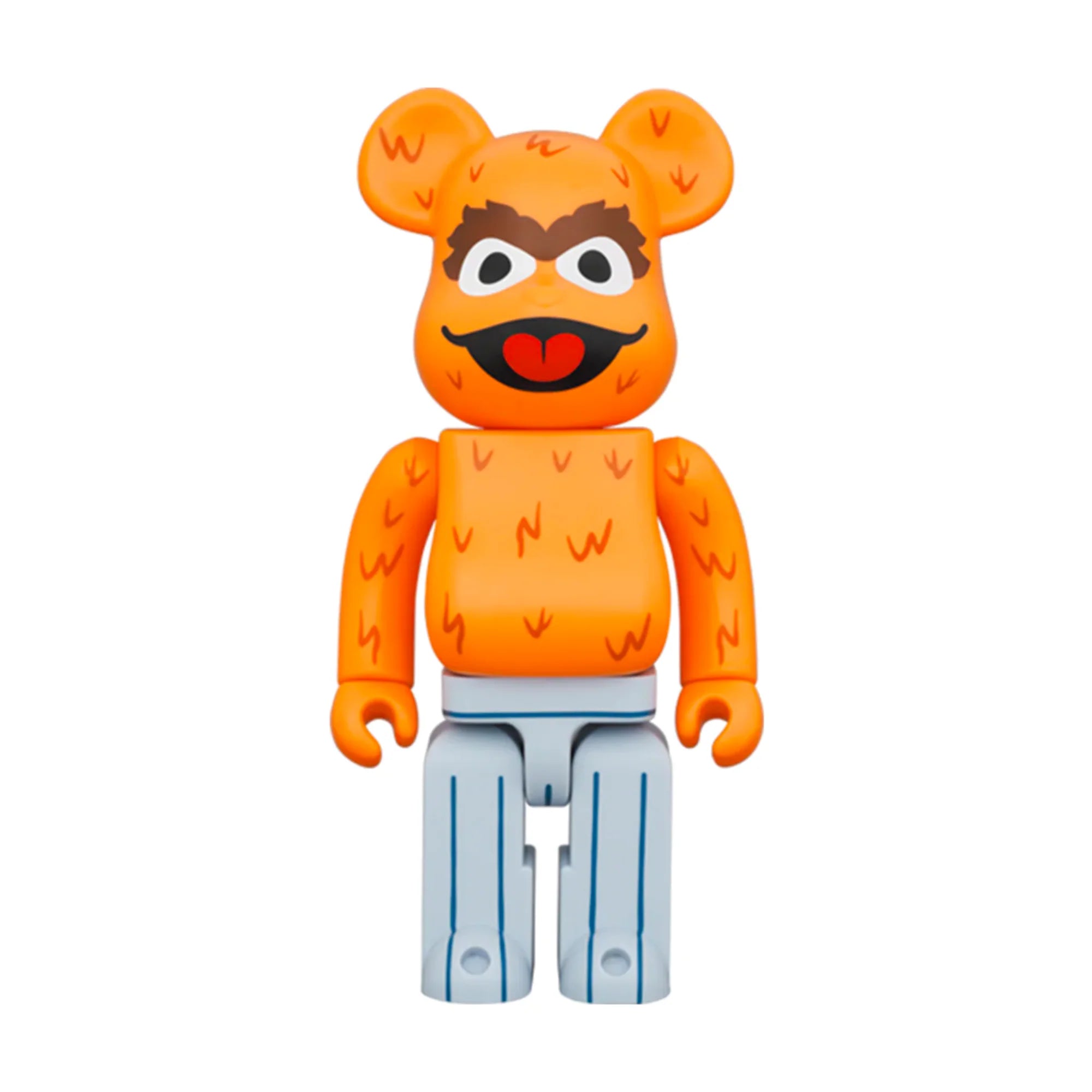 Bearbrick x Sesame Street Oscar The Grouch 100% & 400% Collectible Figure Set with Orange Fur Graphics - Perfect for Anime Fans, Toy Collectors and Home Decor Display