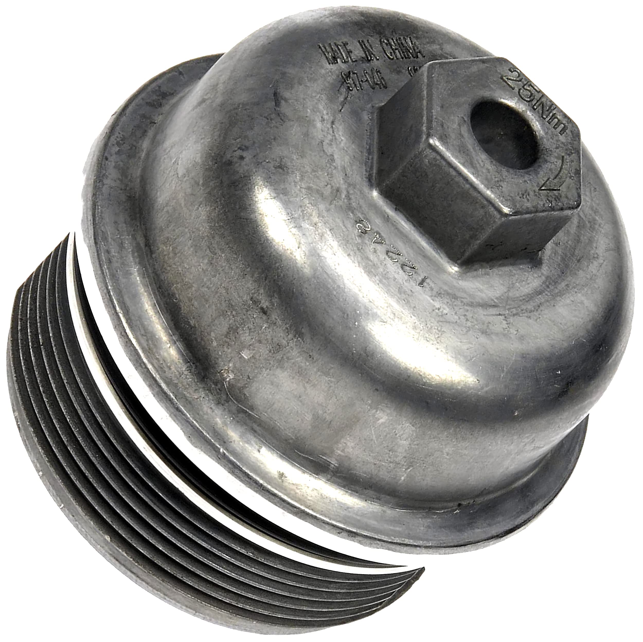 APDTY 028157 Aluminum Oil Filter Cap Replacement for 12583470 - Durable Engine Protection for Chevy, GMC, Cadillac Vehicles - Perfect for DIY Auto Maintenance & Professional Repairs