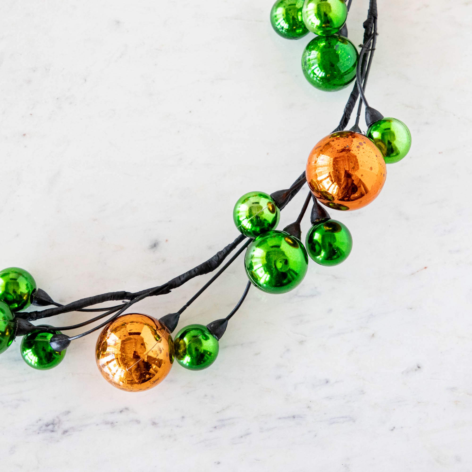 58ft Halloween Ball Garland Decorations - Orange & Black Party Supplies for Spooky Home, Porch, and Outdoor Halloween Decor