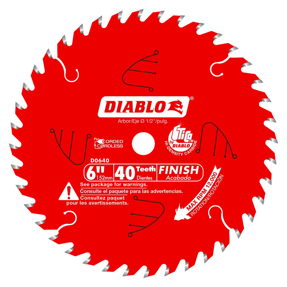 6-Inch 40-Tooth Finish Saw Blade for Port Cable Saw Boss - 15-Pack | Perfect for Woodworking, Trim, and Fine Finish Cuts