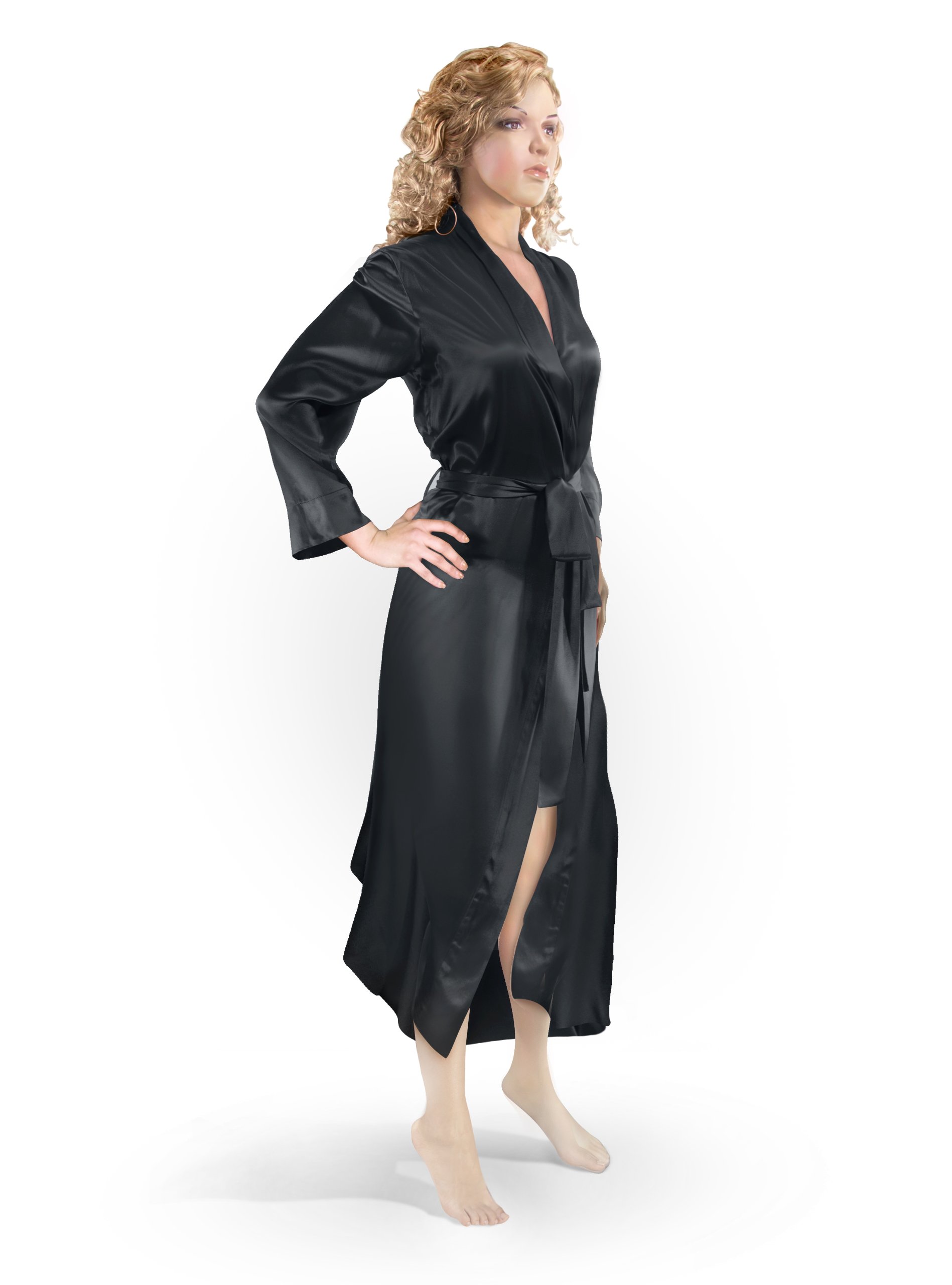 Premium Soft Slkb Robe for Women & Men - Medium/Large Size - Cozy Black Bathrobe - Perfect for Spa, Lounge & Relaxation at Home