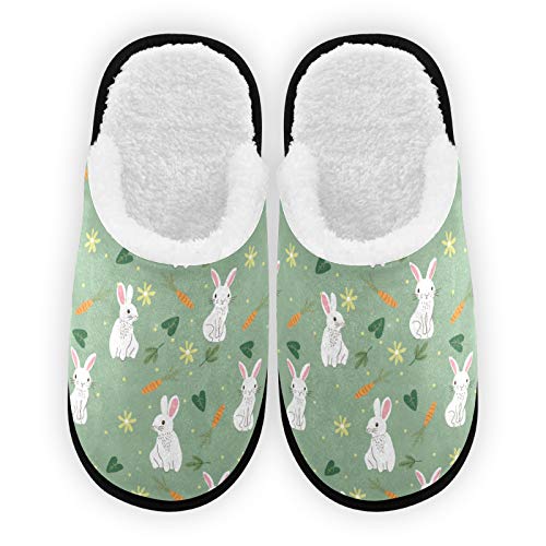 Green Rabbit Women's & Men's Indoor Outdoor Slippers - Cozy House Shoes for Bedroom, Lounge & Garden Use