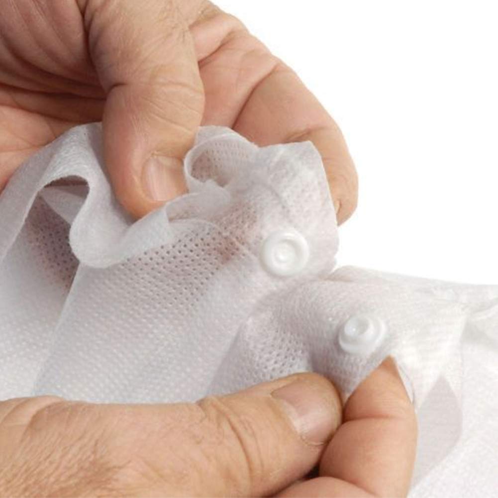 Greenour Disposable Lab Coats with Pockets - Case of 50 White Lab Coats for Adults (Sizes Small to XX-Large) - Knitted Collar & Cuffs - Ideal for Medical, Laboratory, and Cleanroom Use