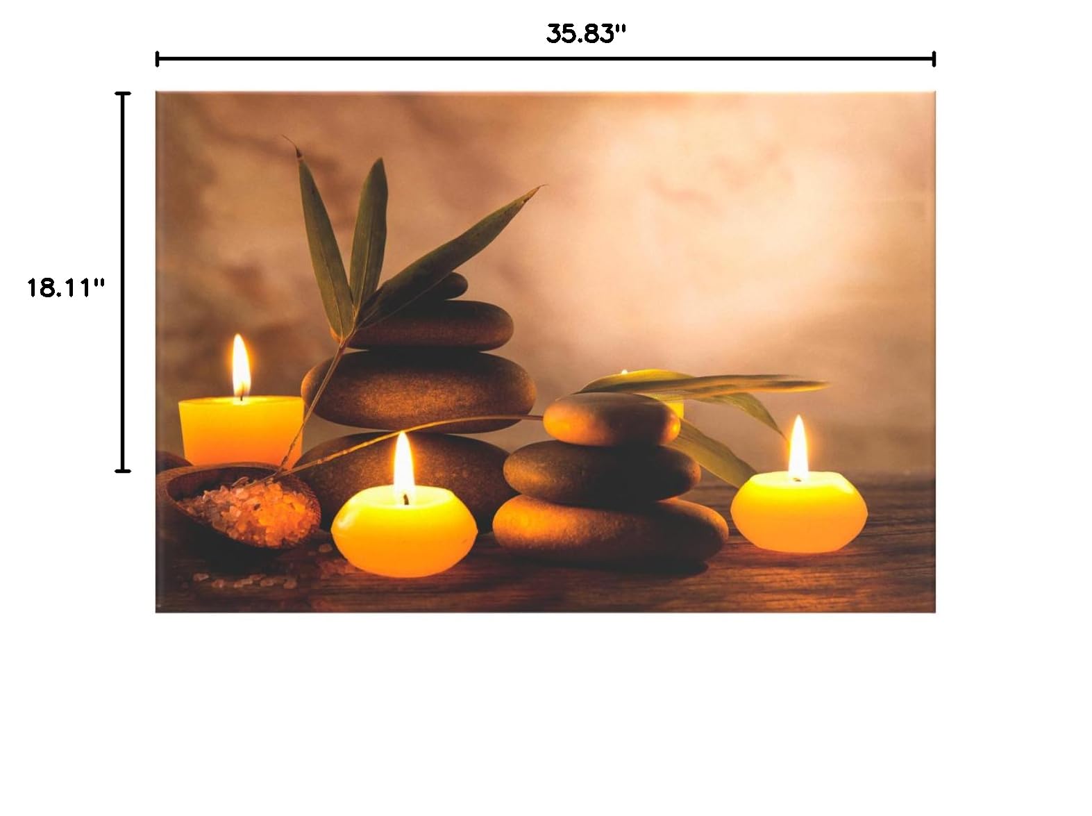 Panther Print Canvas Wall Art - Framed Pictures for Bathroom Decor, Aromatic Candles & Zen Stones - 36x24 Inch Jungle Theme Home Decor for Living Room, Bedroom, or Office