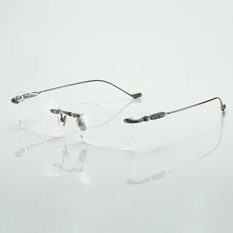 Aror Unisex Rimless Square Titanium Eyeglasses 10157 - Lightweight Durable Frame for Men & Women - Perfect for Reading, Work & Fashion Accessories