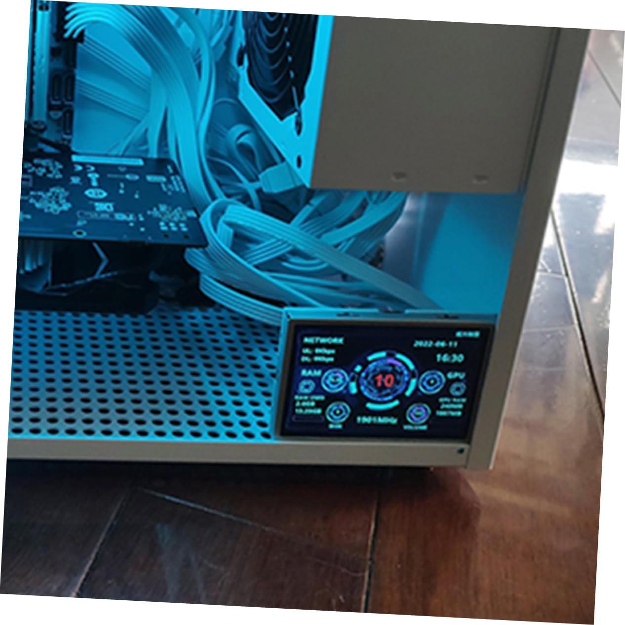 KONTONTY Secondary Computer Screen - GPU Data Monitor, HDD & Network Data Display, Mini PC Case Screen - Perfect for Gaming Rigs, Workstations & Home Office Setups