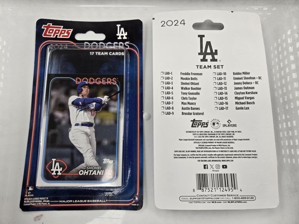 2024 Topps Factory Sealed Los Angeles Dodgers MLB Baseball Team Set - 17 Cards Including Shohei Ohtani +16 Players | Exclusive Retail Edition with Unique Numbering | Perfect for Collectors, Gifts & Fantasy Baseball Fans