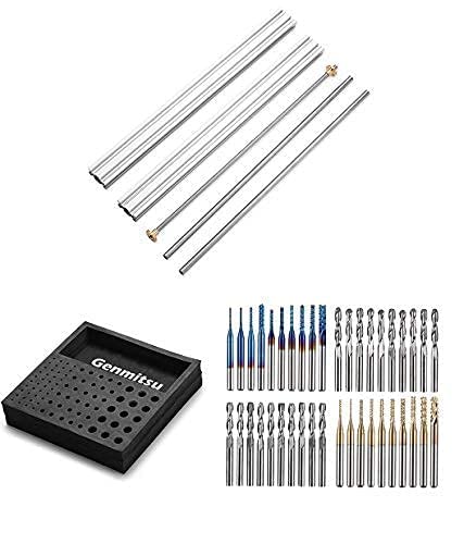 3018 Y-Axis Extension Kit with 40PCS CNC Router Bits & Storage Tray - Compatible with Most 3018 CNC Machines - Perfect for Woodworking, Engraving, and DIY Projects