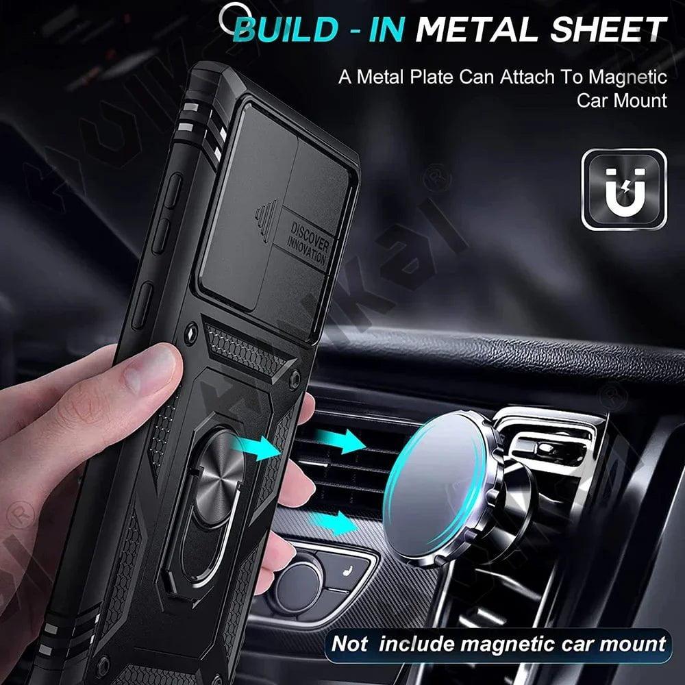 Samsung Galaxy S24 Plus Heavy Duty Phone Case with Ring Kickstand - Perfect for Hands-Free Viewing, Gaming, and Video Calls