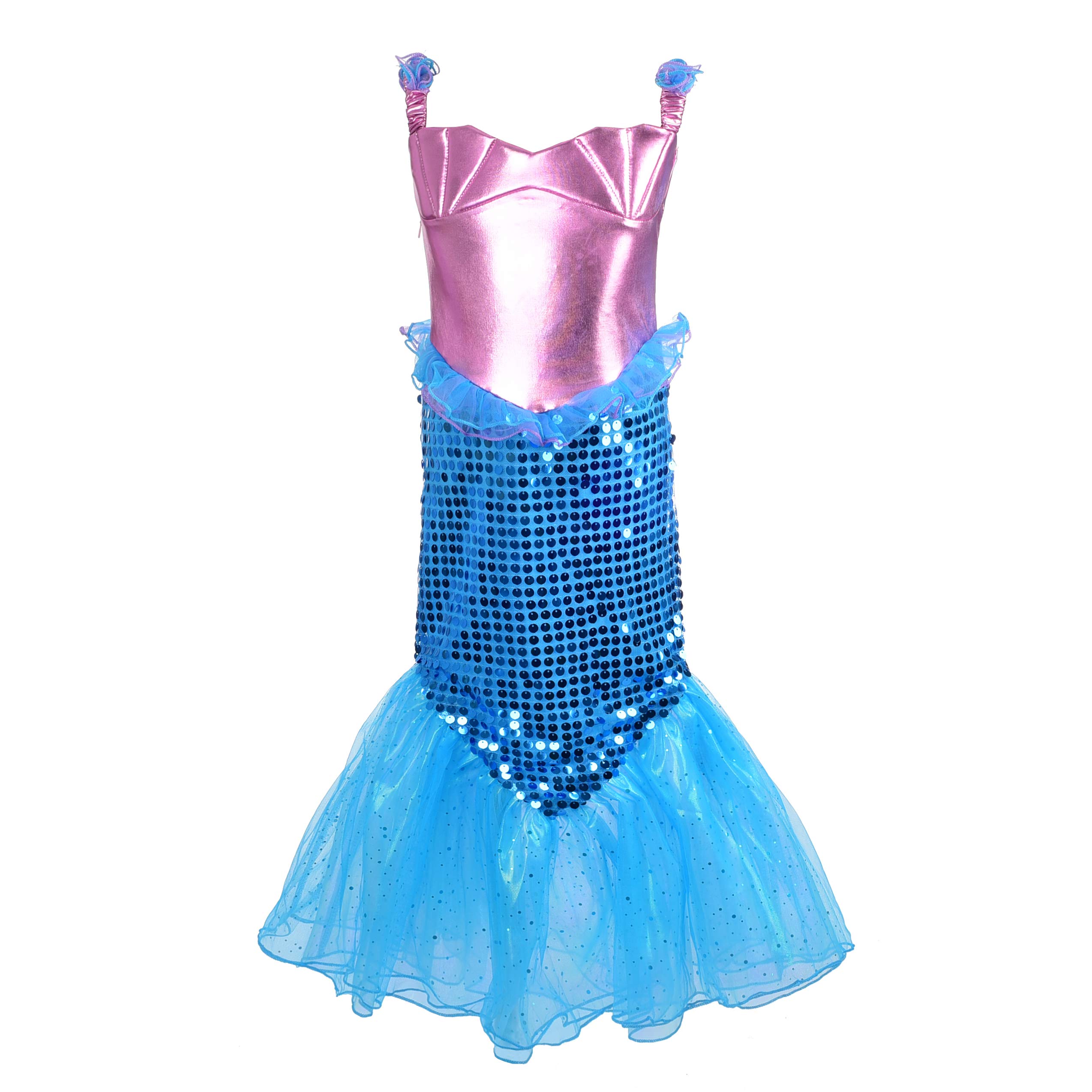 **Elegant Daisy Princess Mermaid Costume for Girls - Halloween Party Dress, Fancy Gown Size 4-12 | Perfect for Birthday, Pageant & Dress-Up Play**
