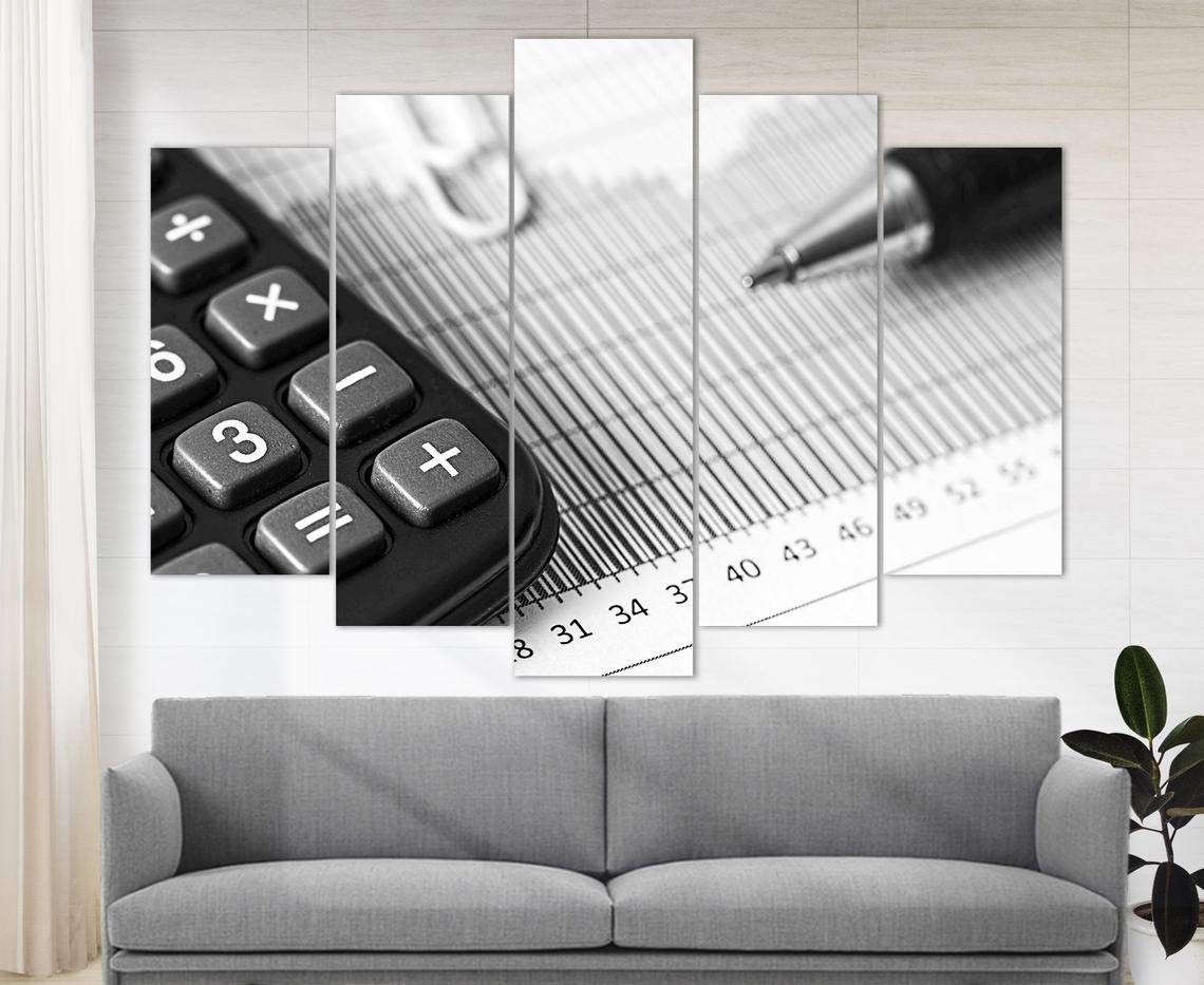 Accountant Office Decor - Large Black & White Accounting Canvas Print - Unique Accountant Gift - Modern Office Wall Art for Home & Workplace