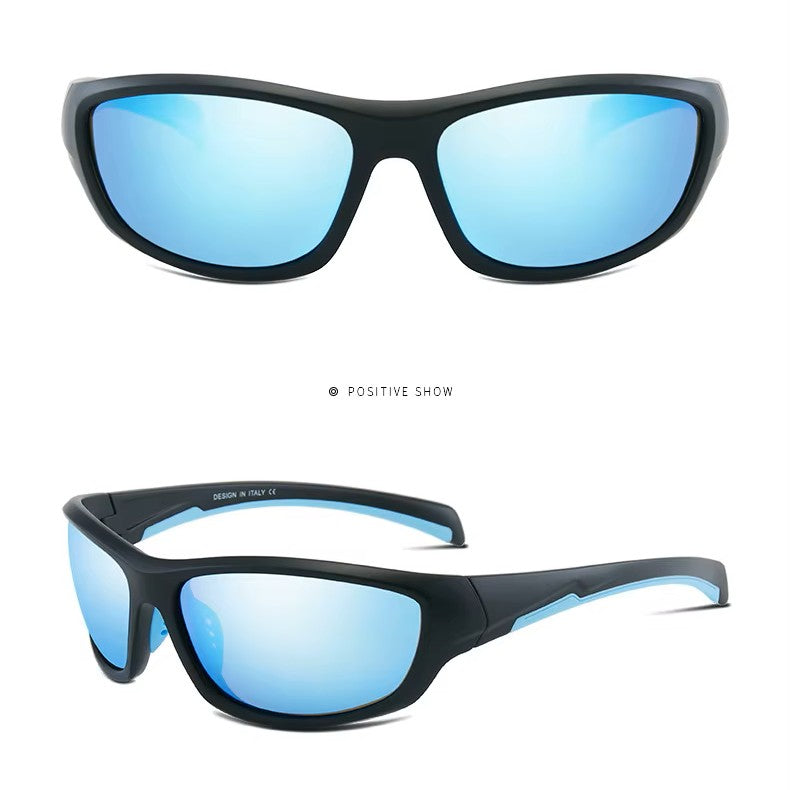 Premium Blue Mirror Polarized Wraparound Sunglasses for Men & Women - UV400 Protection, Lightweight & Comfortable - Perfect for Driving, Running, Hiking & Outdoor Activities